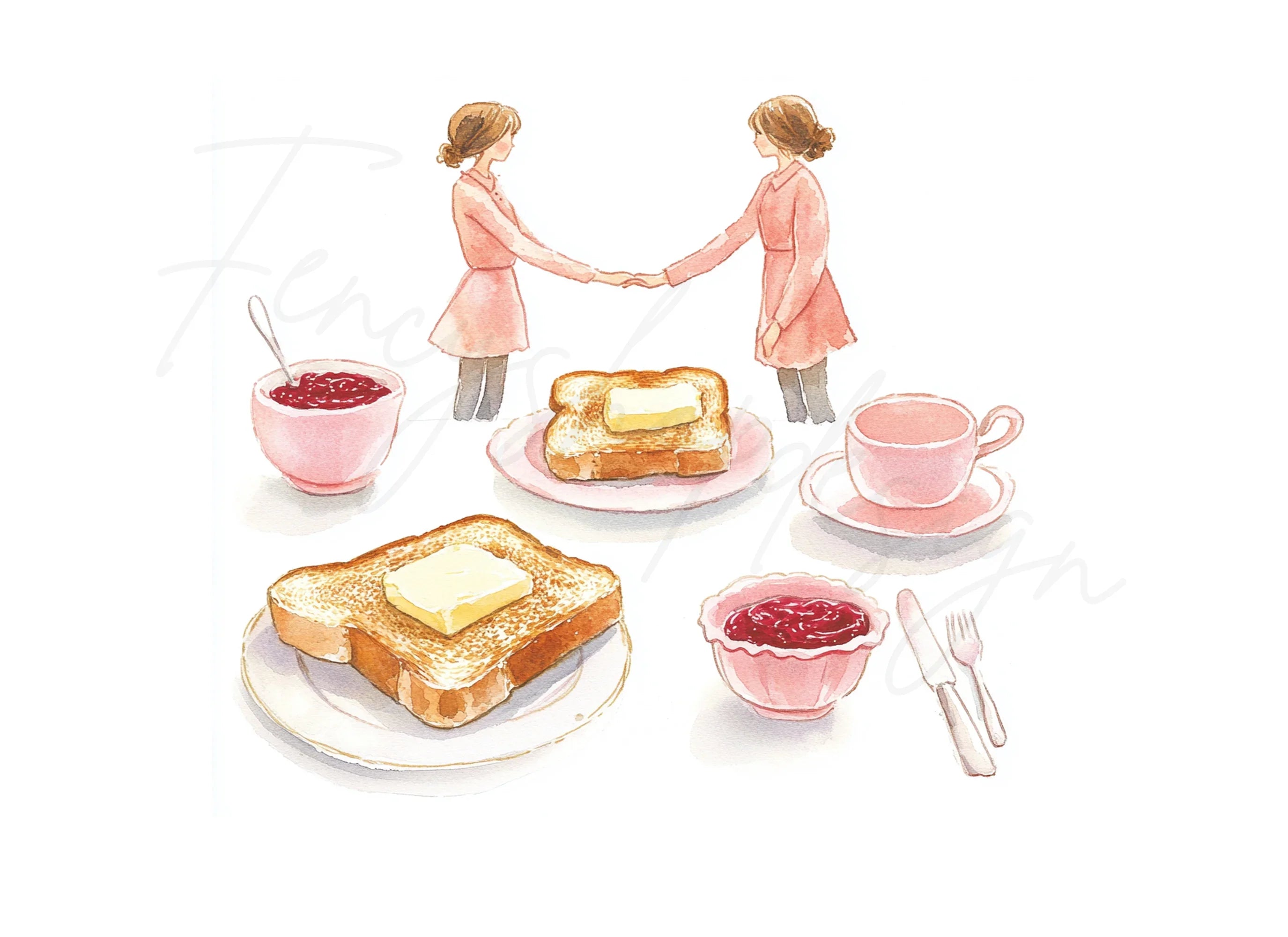 Breakfast Toast and Jam Clipart Bundle