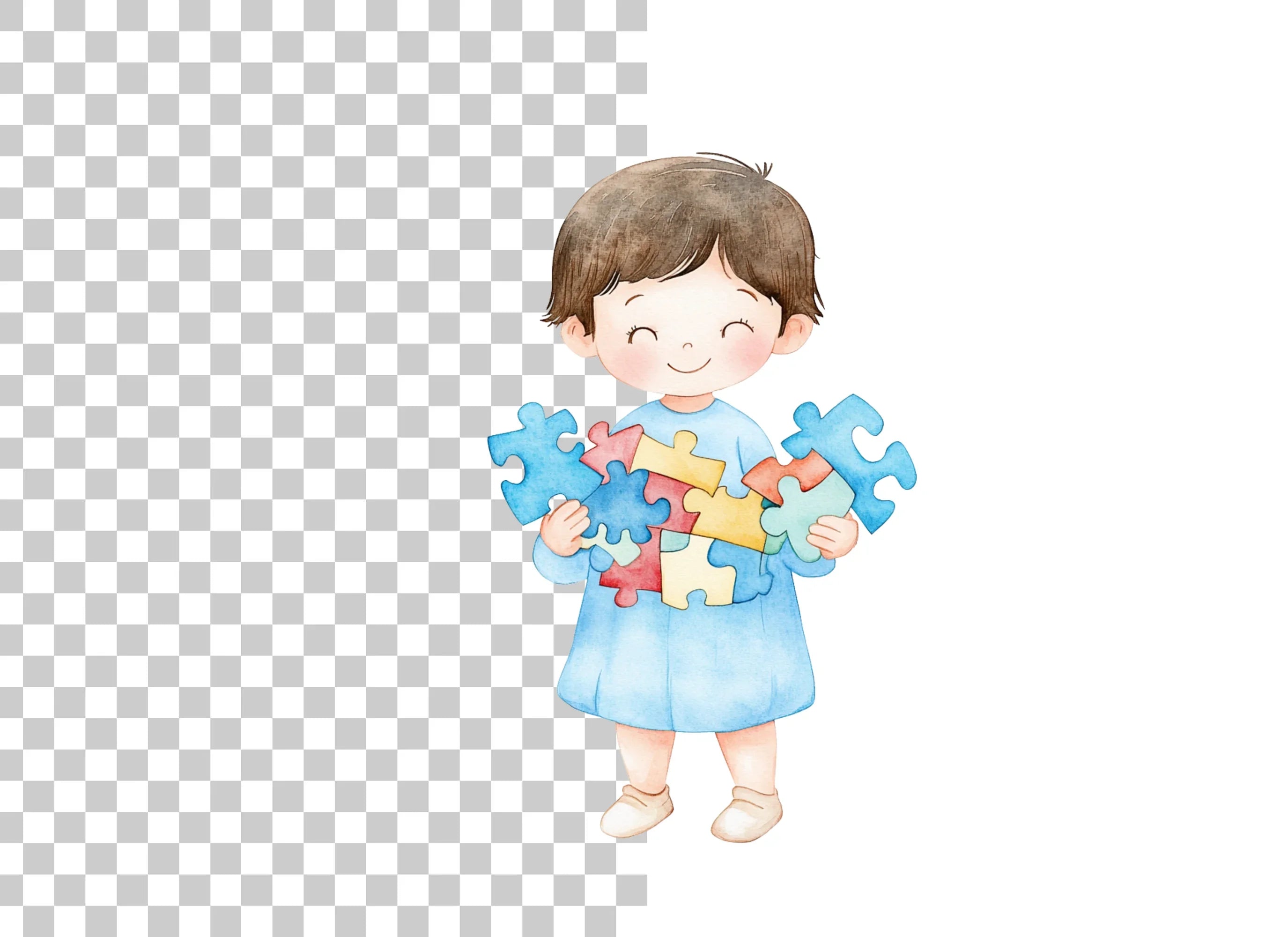 Kids Puzzle Pieces Clipart Bundle