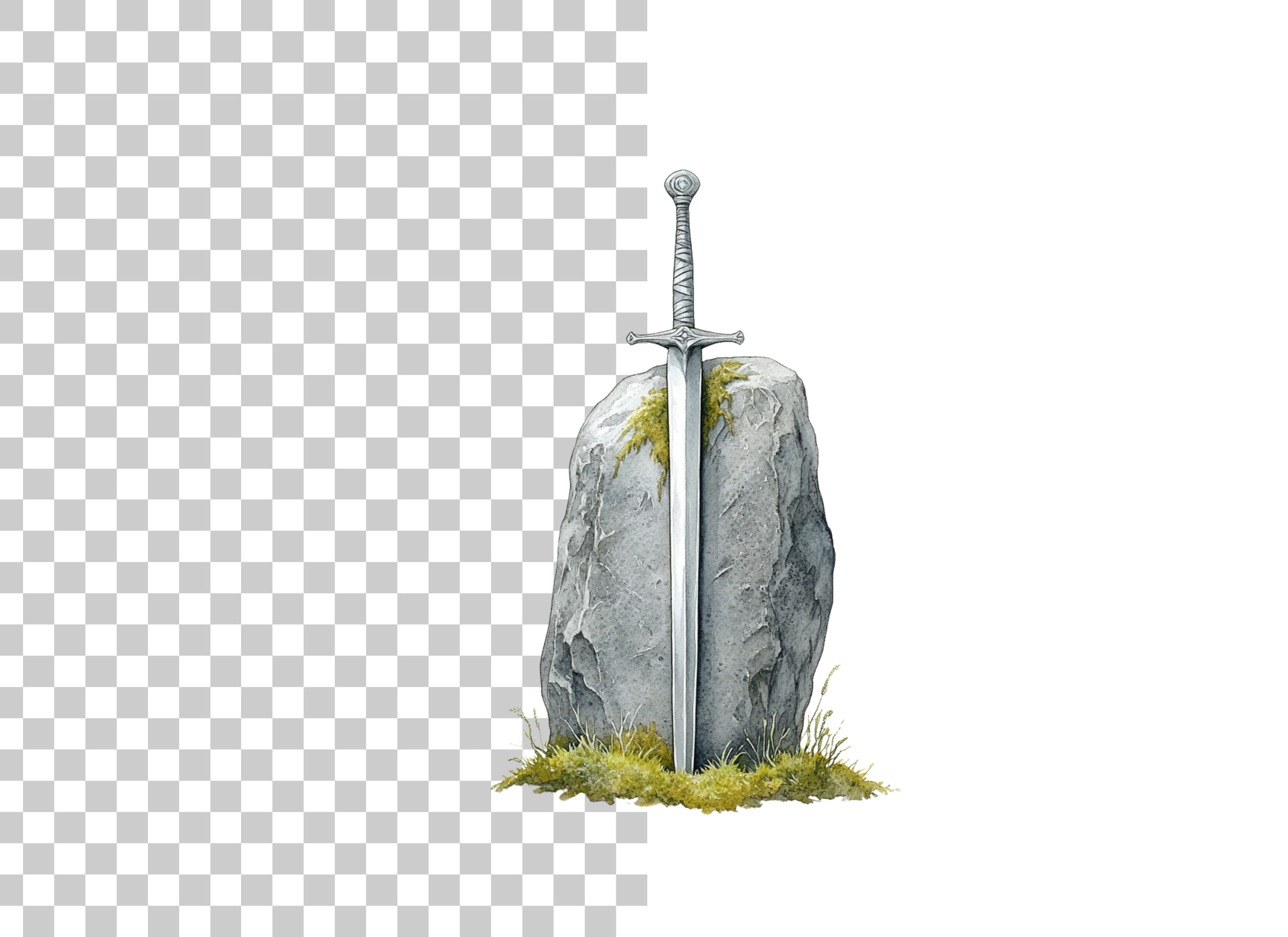 Excalibur Sword in Stone Clipart Bundle