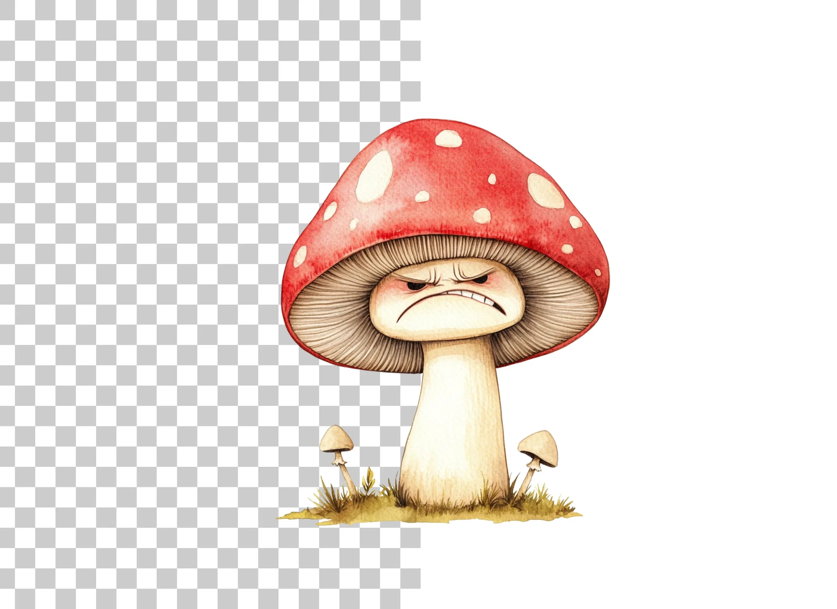 Angry Mushroom Clipart Bundle