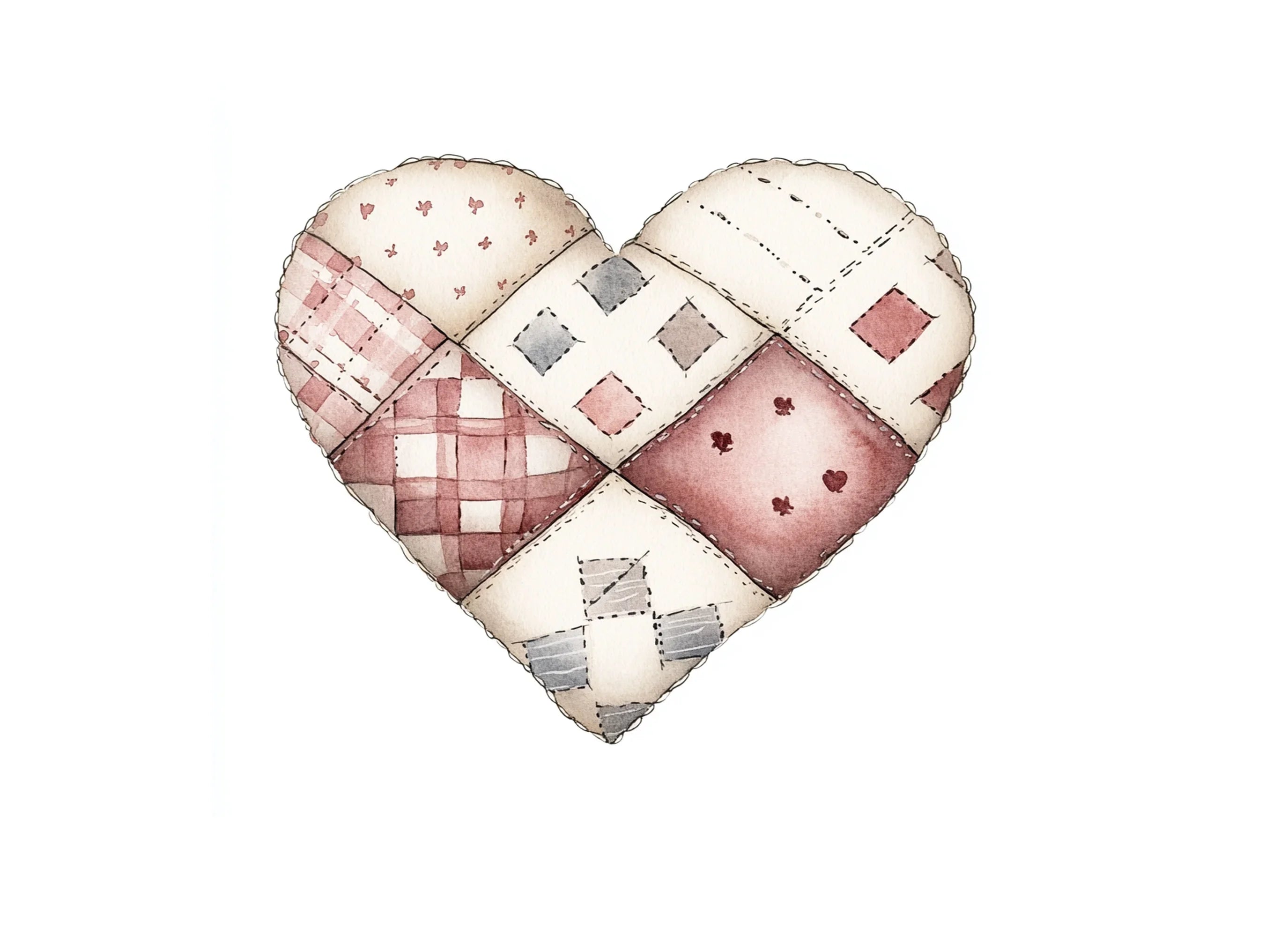 Quilted Heart Clipart Bundle