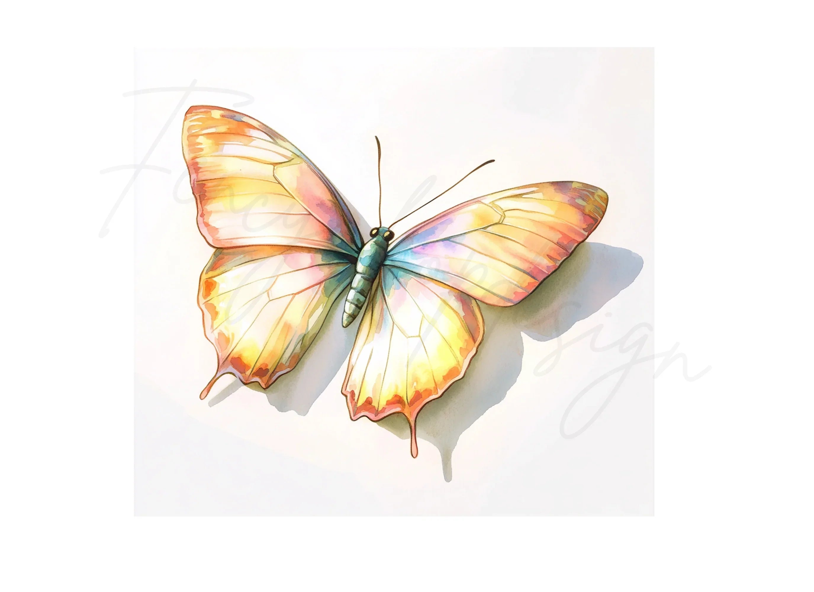 Glowing Butterfly Clipart Bundle