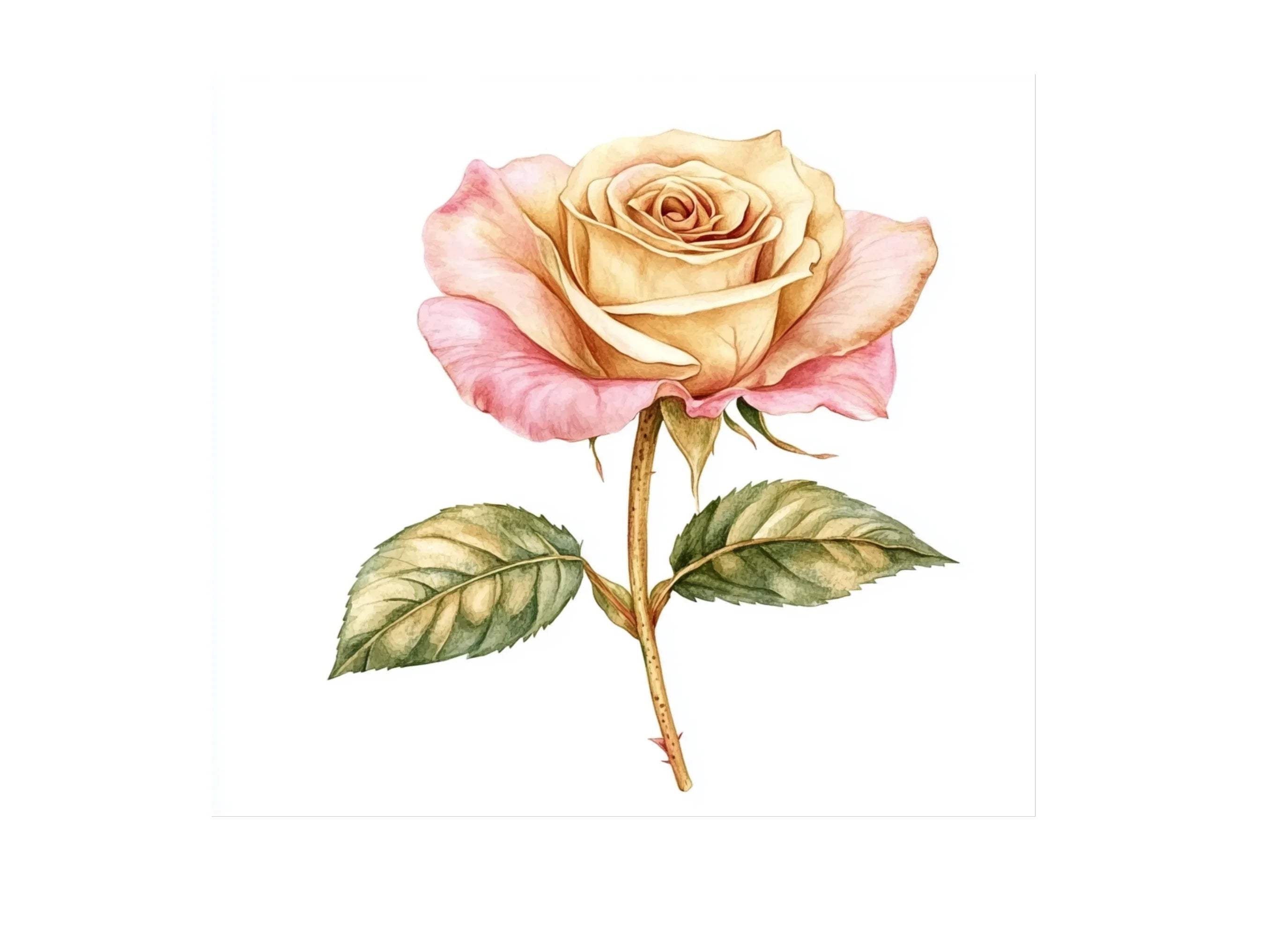Elegant Peach Rose Clipart Bundle