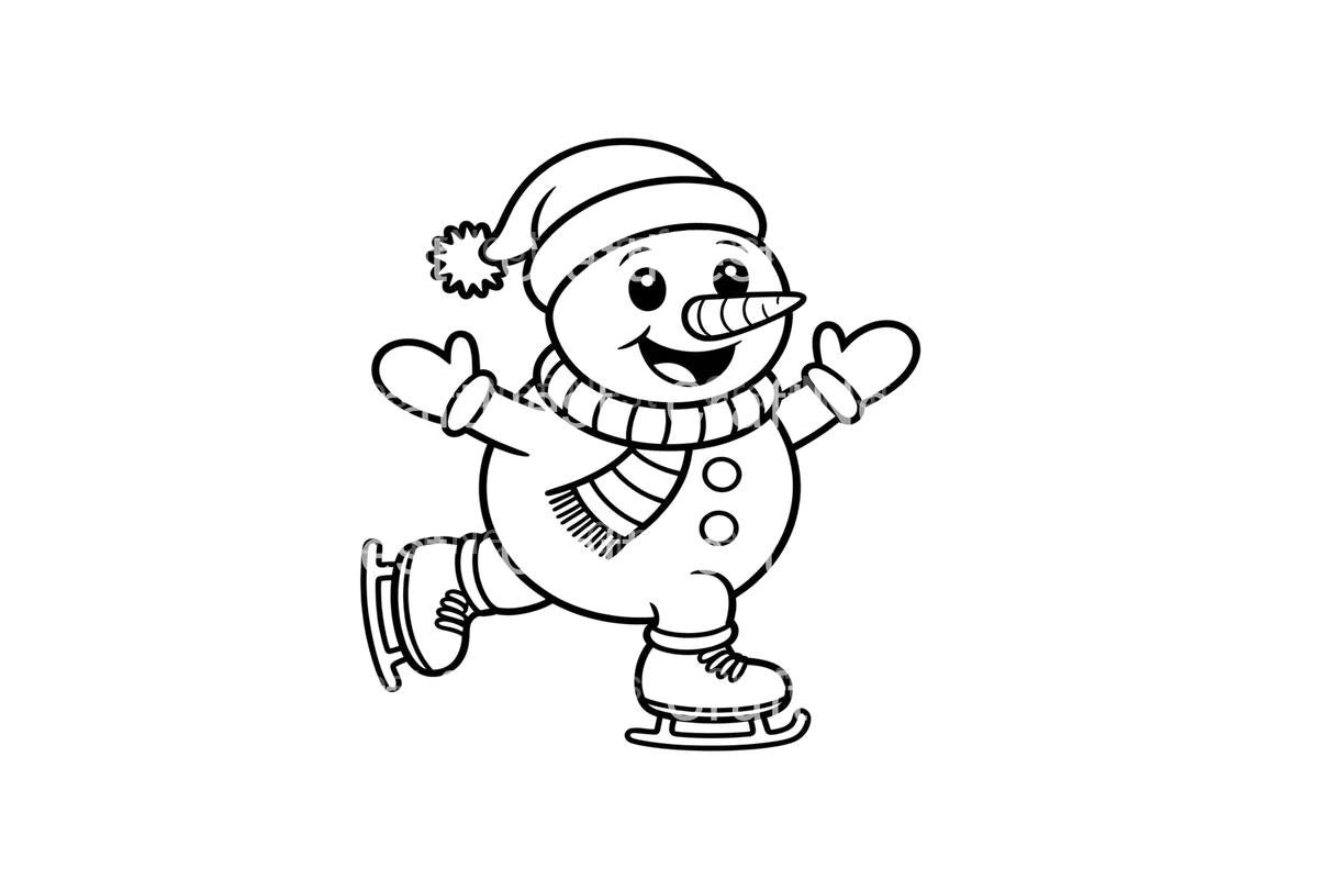 Ice Skating SnowmanFun Coloring Books