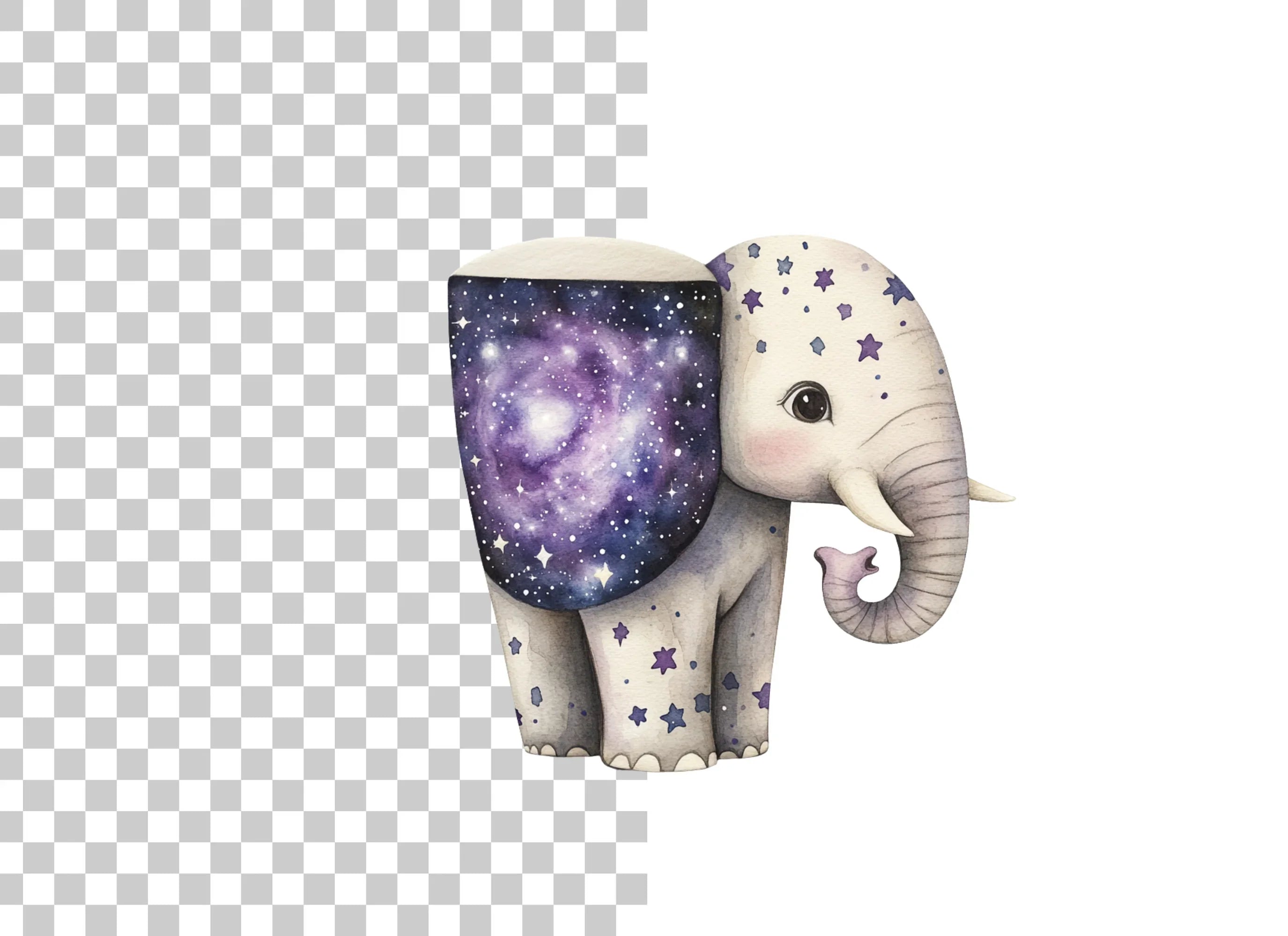 Galaxy Elephant Clipart Bundle