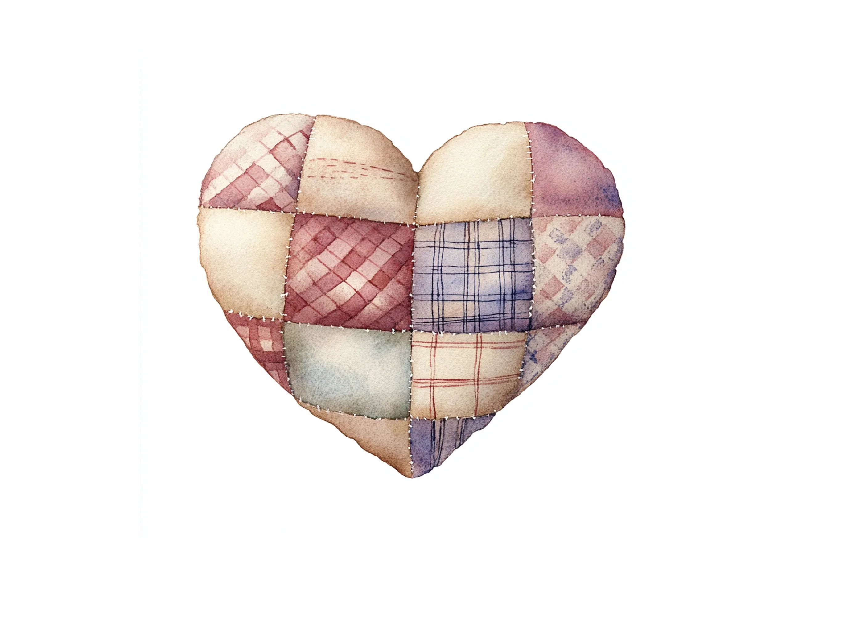 Quilted Hearts Clipart Bundle