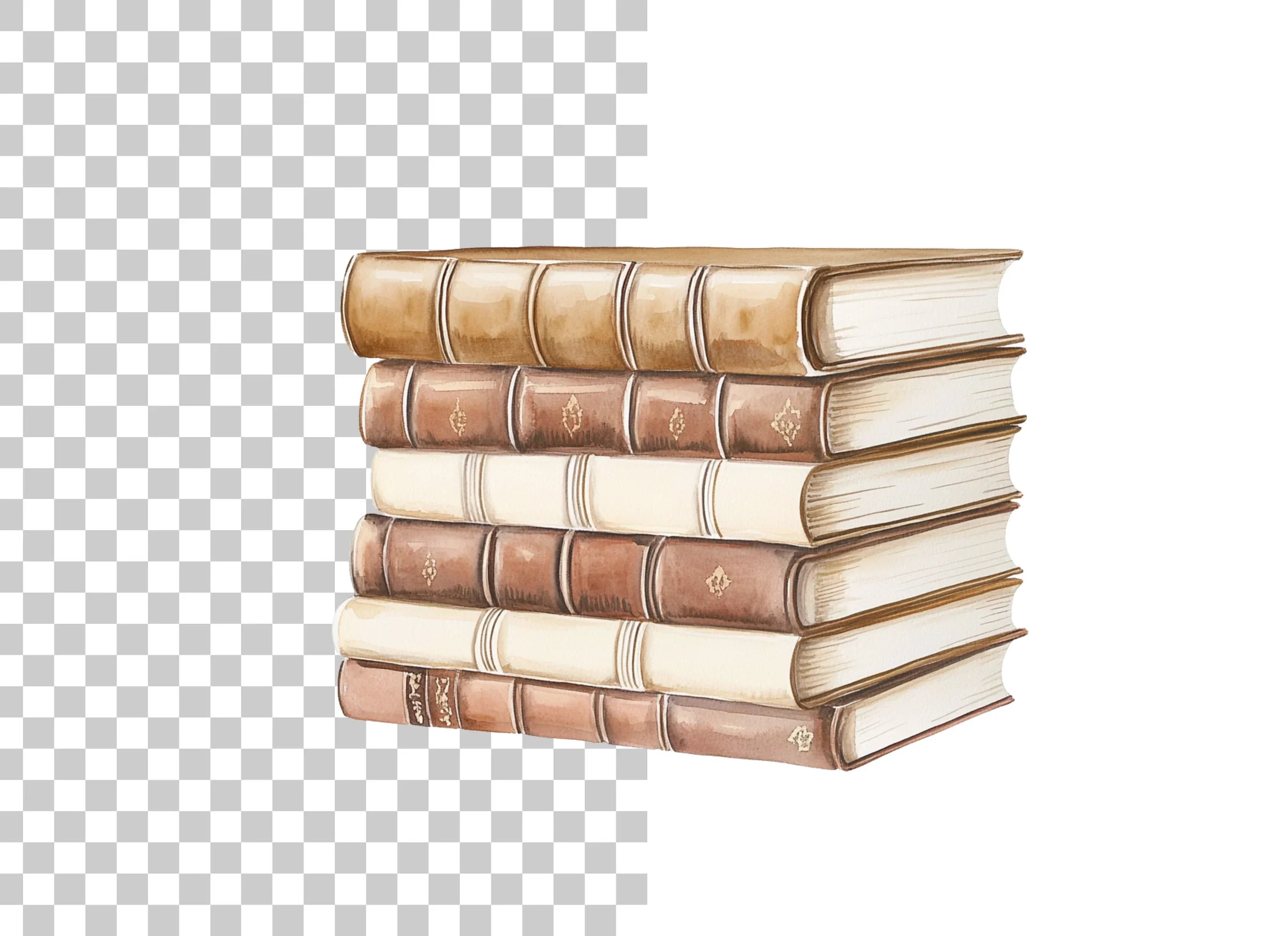 Vintage Book Stacks Clipart Bundle