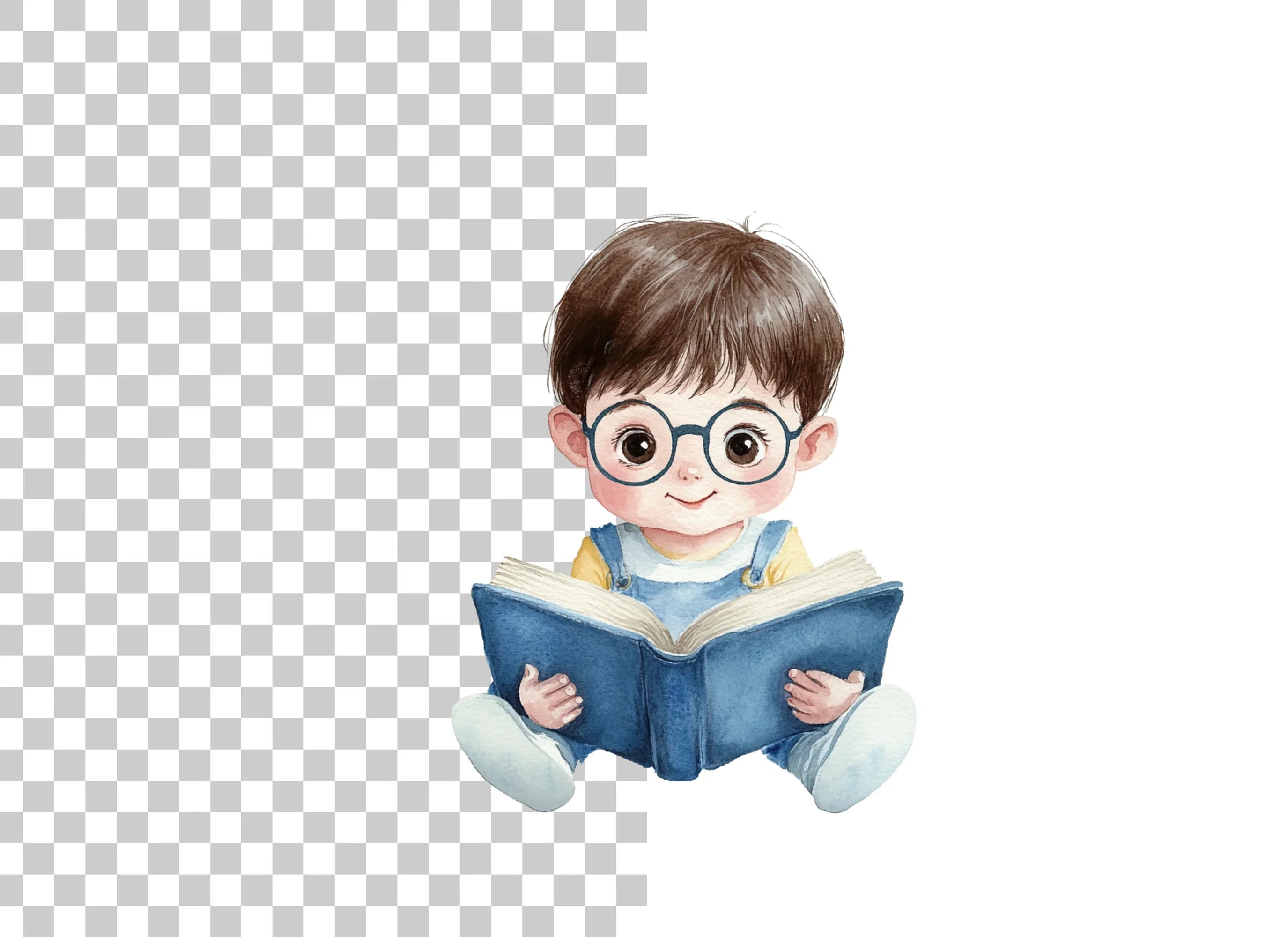Cute Boy Reading Book Clipart Bundle