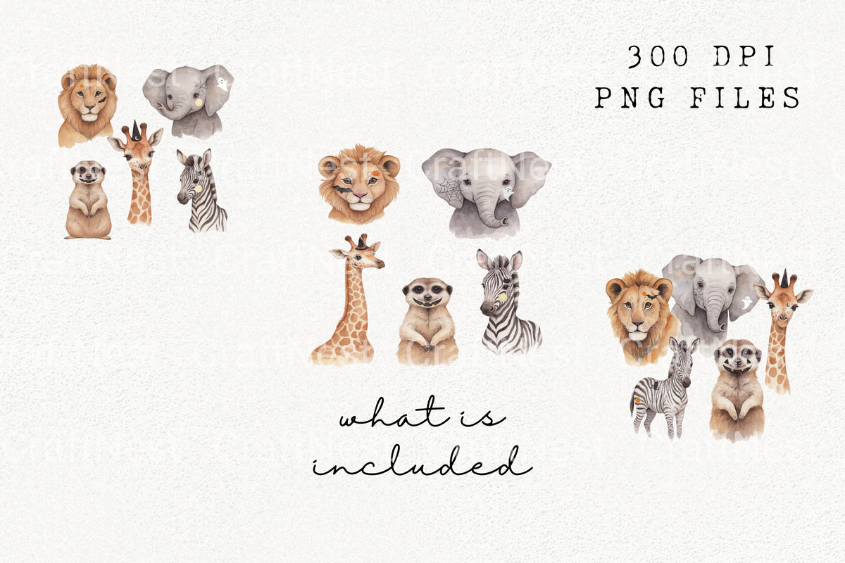 Adorable Animal Faces Clipart Bundle