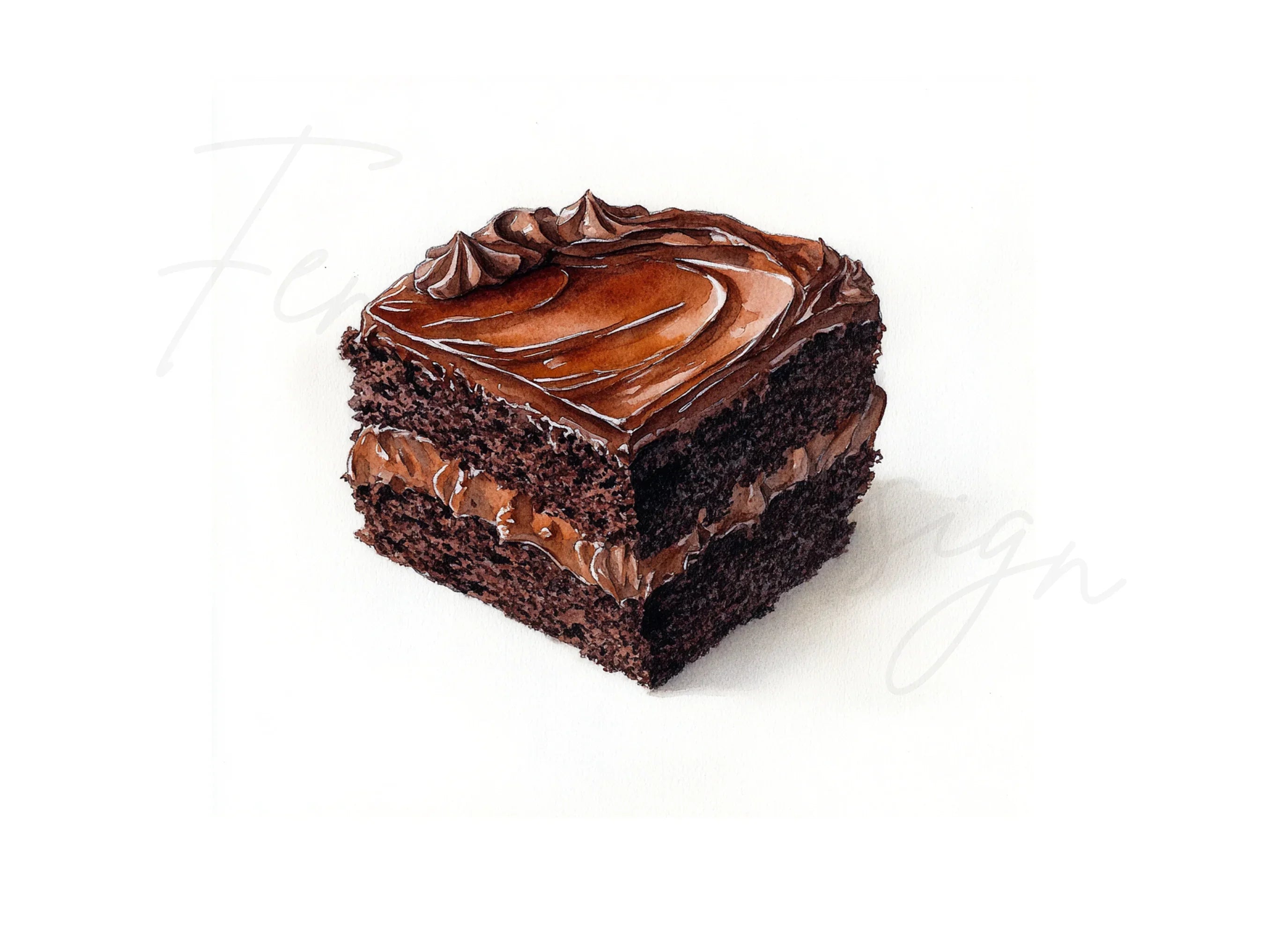 Decadent Chocolate Cake Slice Clipart Bundle