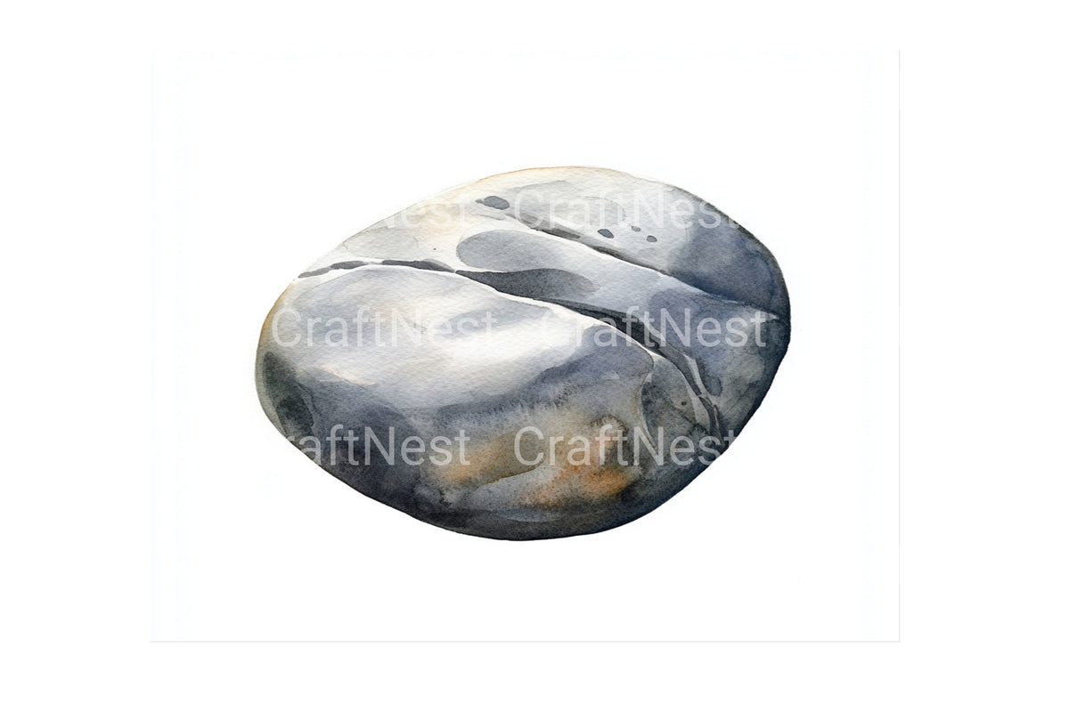 Pebble Stone Illustrations Clipart Bundle
