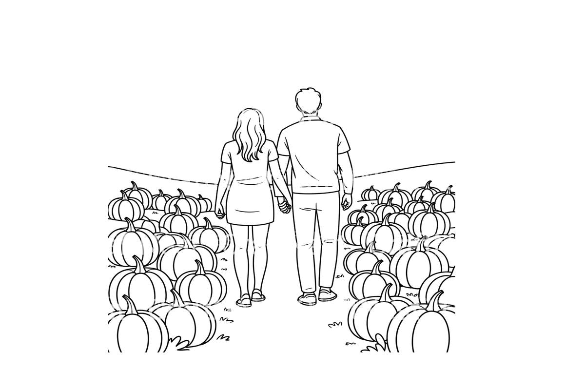 Couple Pumpkin Patch Coloring Books