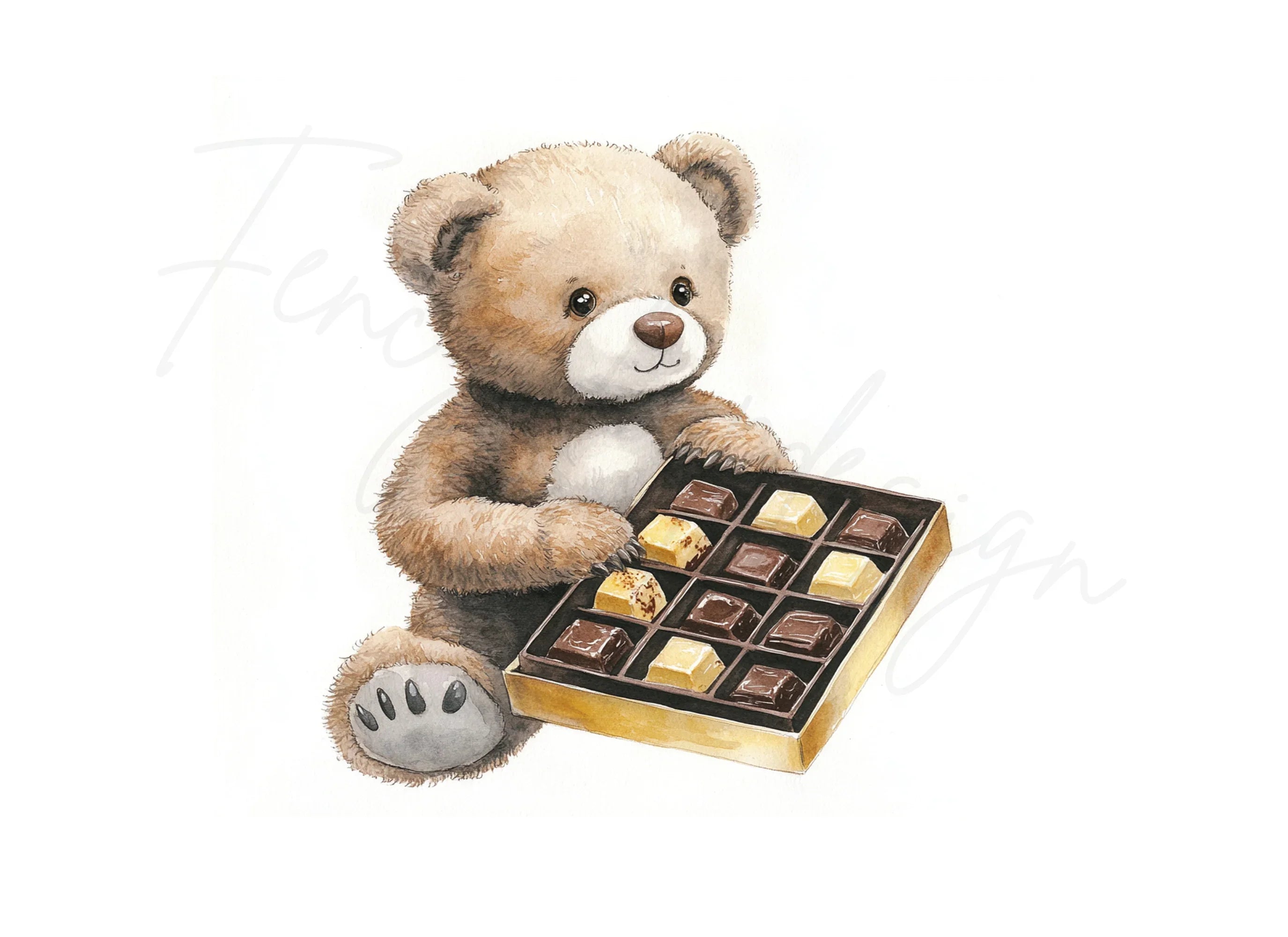 Teddy Bear with Chocolate Box Clipart Bundle