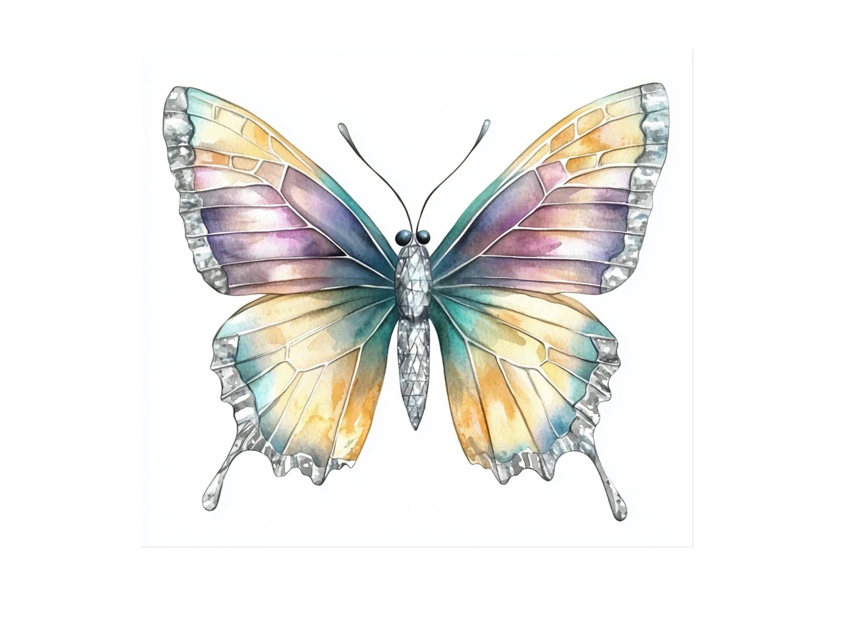 Sparkling Jewel Butterfly Clipart Bundle