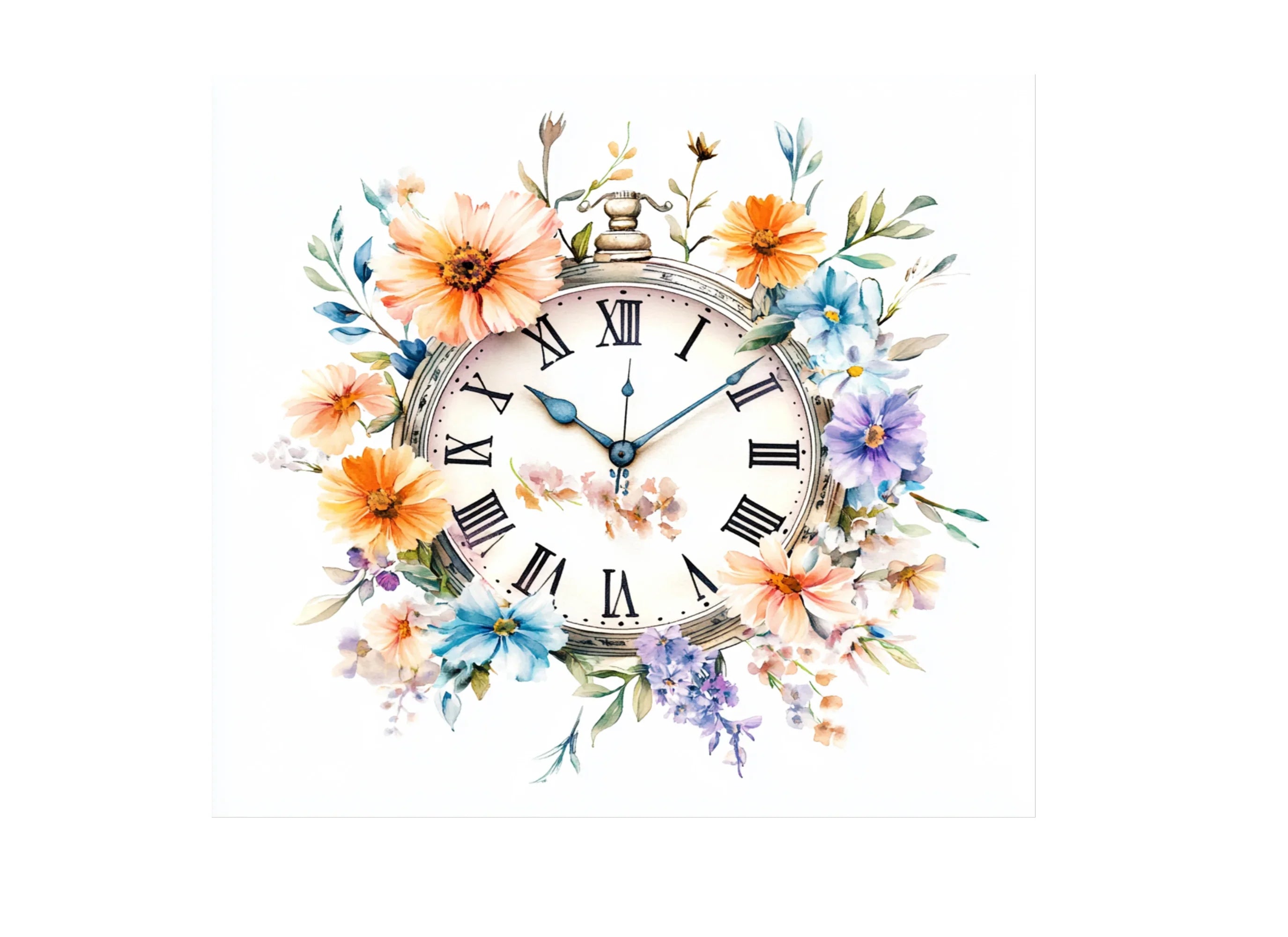 Floral Pocket Watch Clipart Bundle