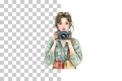 Female Photographer Clipart Bundle - CraftNest - Digital Crafting and Art