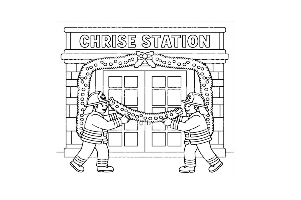 Firefighters Decorating Station Coloring Books