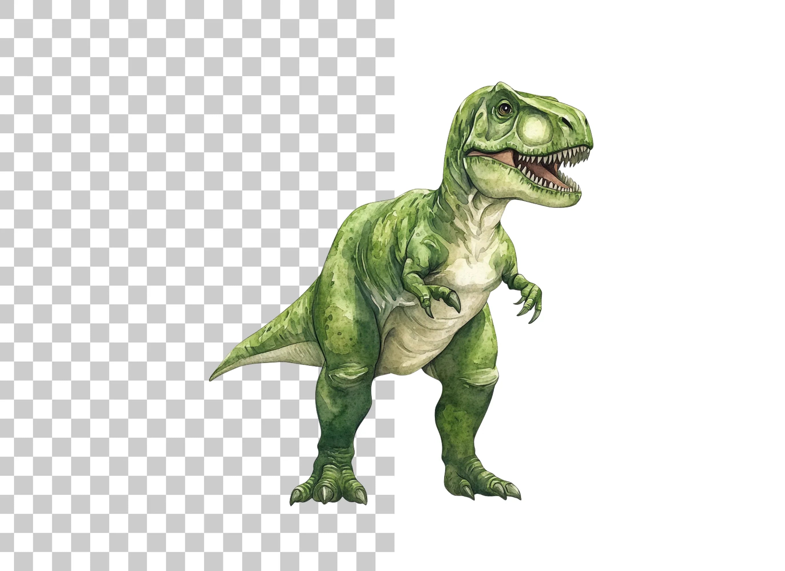 Green Rex Dinosaur Clipart Bundle