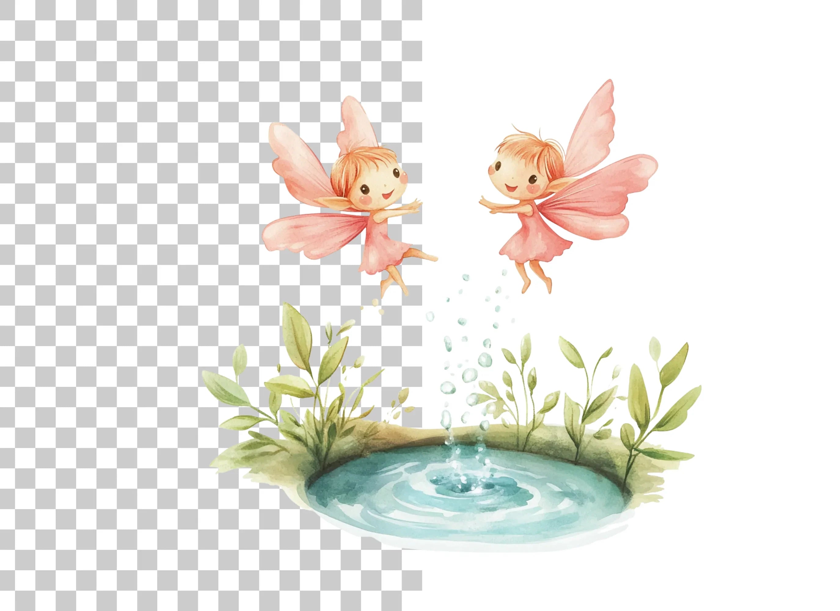 Flying Fairies and Nature Clipart Bundle