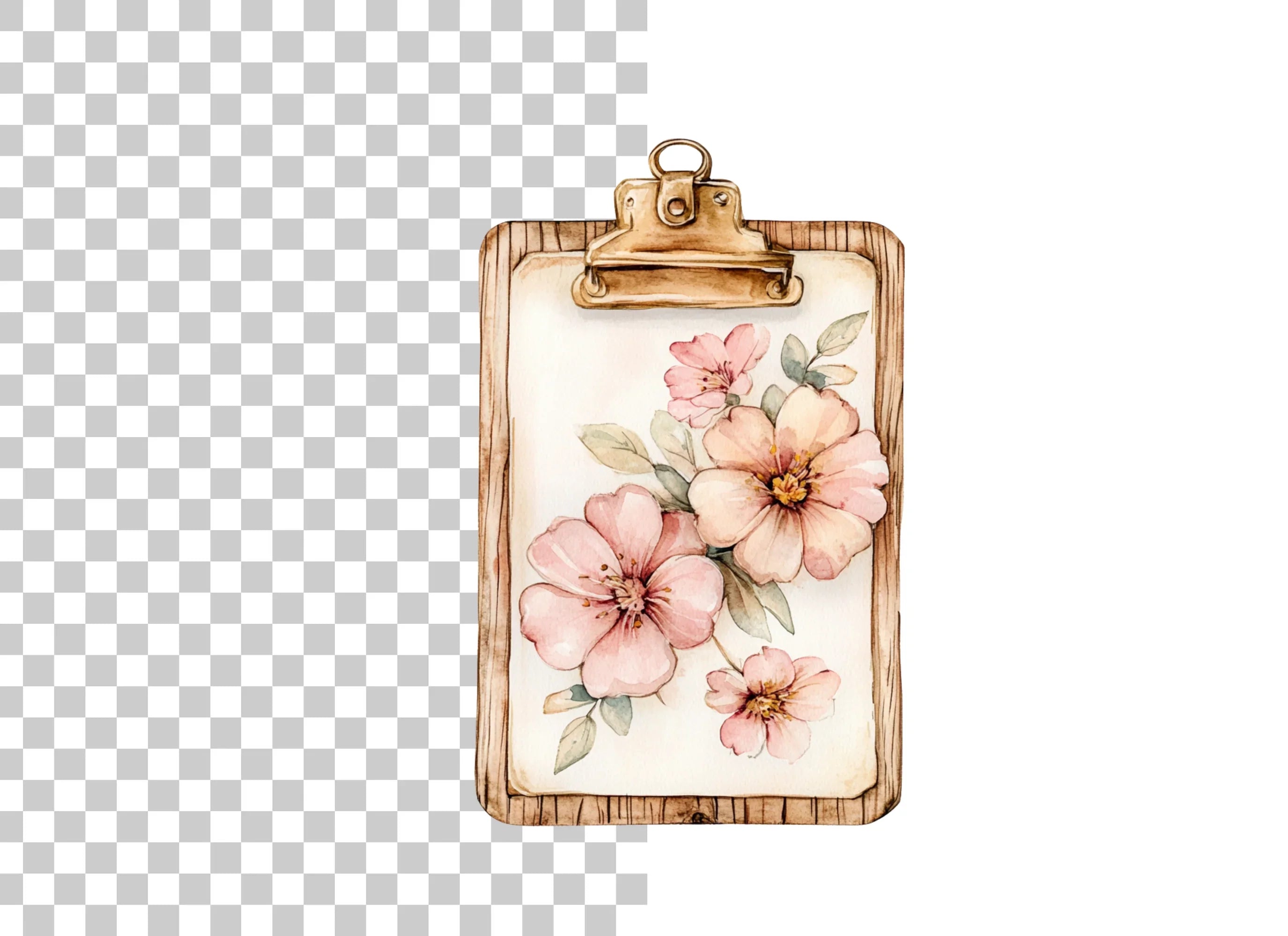 Floral Clipboard Clipart Bundle