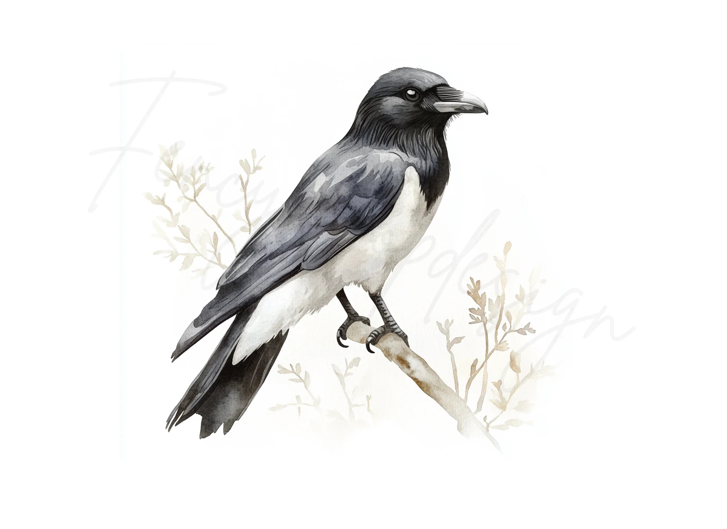 Crow and Magpie Clipart Bundle