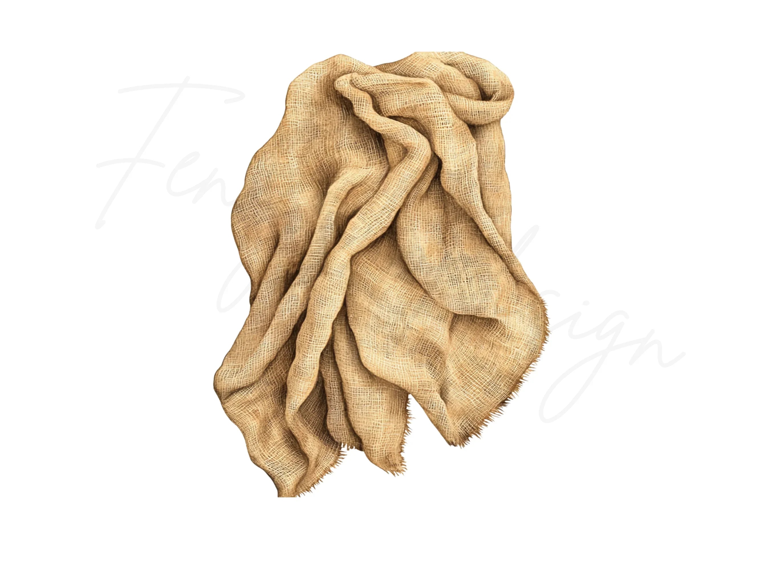 Rustic Burlap Fabric Texture Clipart Bundle