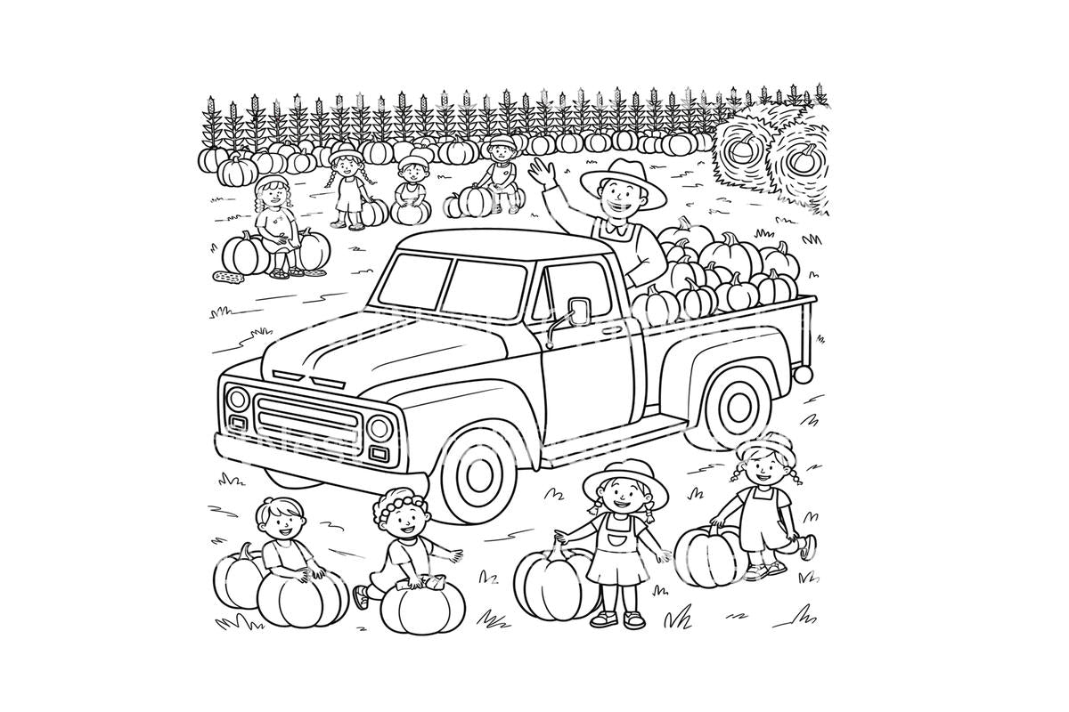 Harvest Truck KidsAdventure Coloring Books