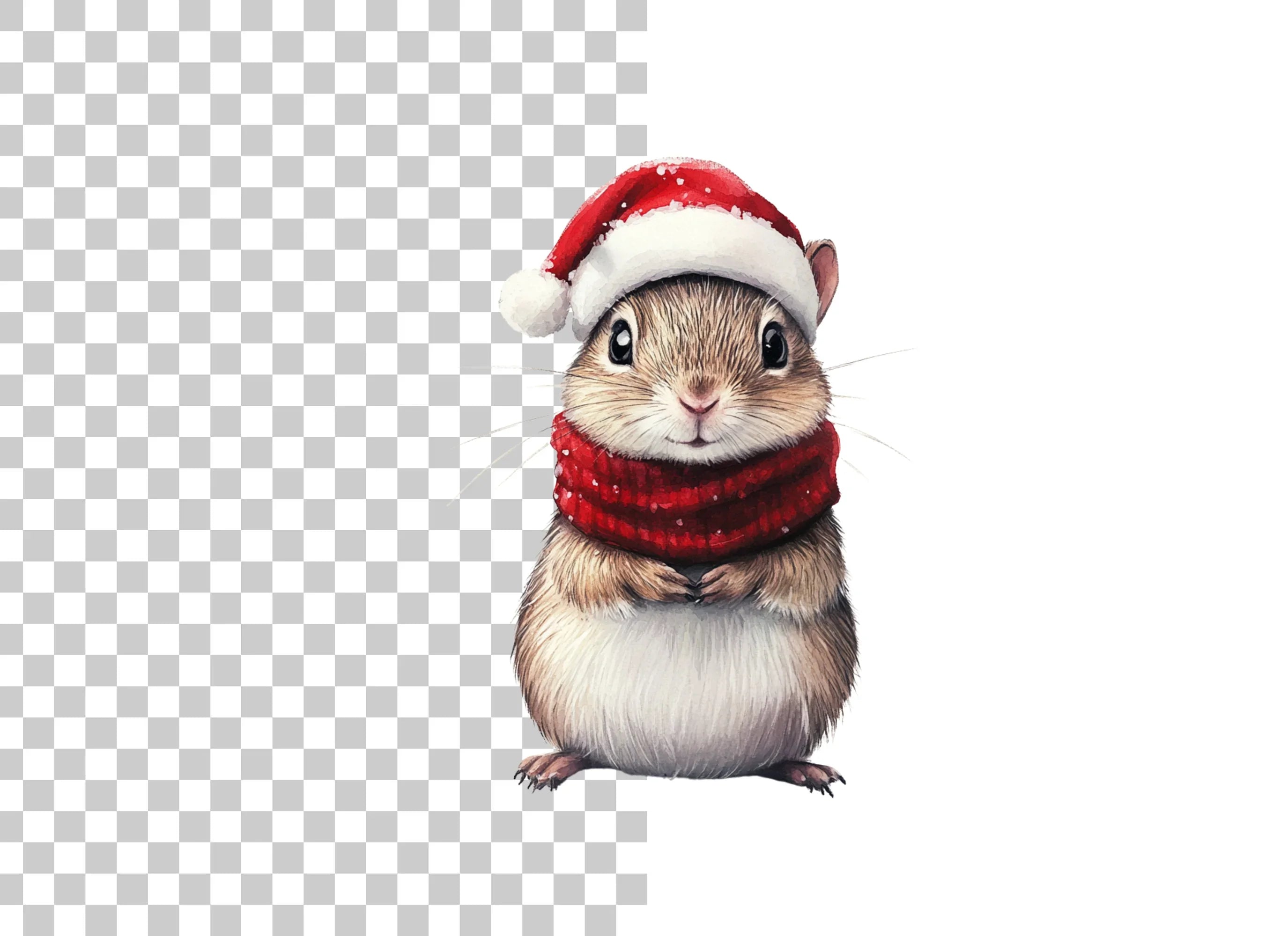 Cute Christmas Hamster Clipart Bundle