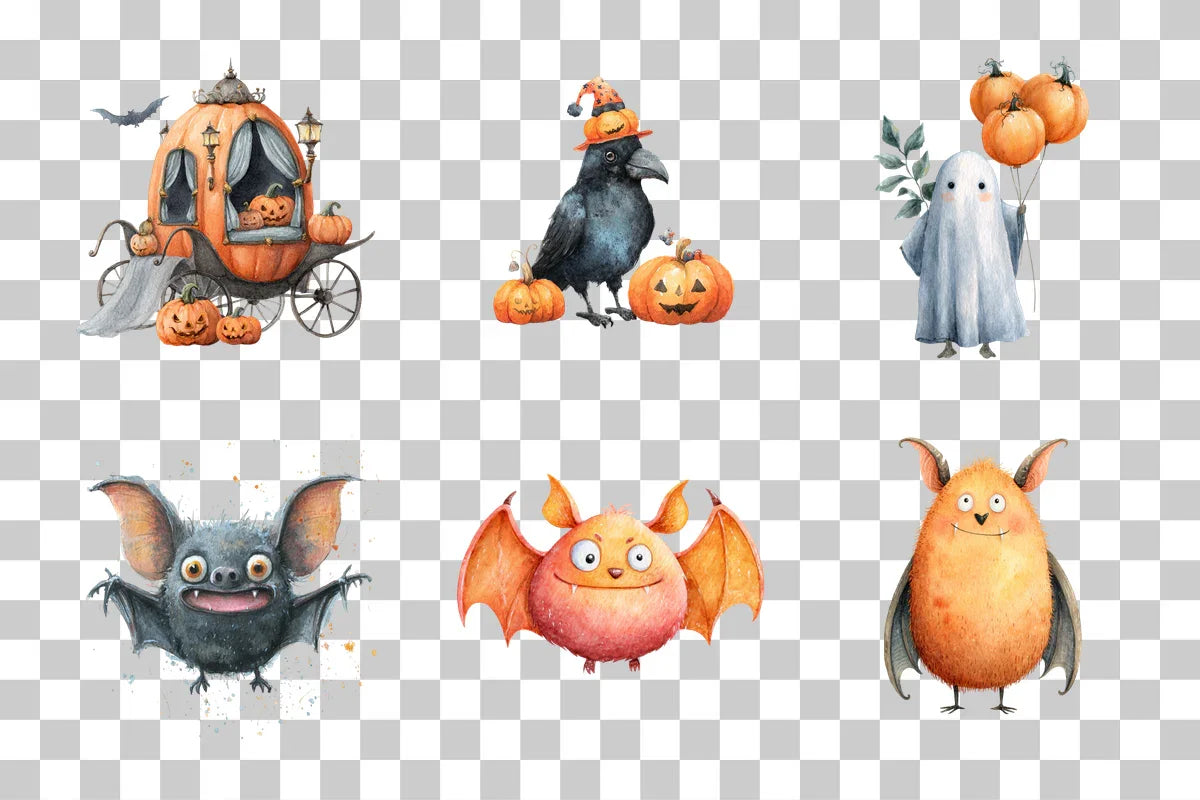 Halloween Cute Animals Spooky Clipart Bundle - CraftNest - Digital Crafting and Art