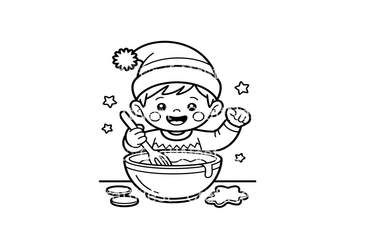 Christmas Elf Baking Fun Coloring Books