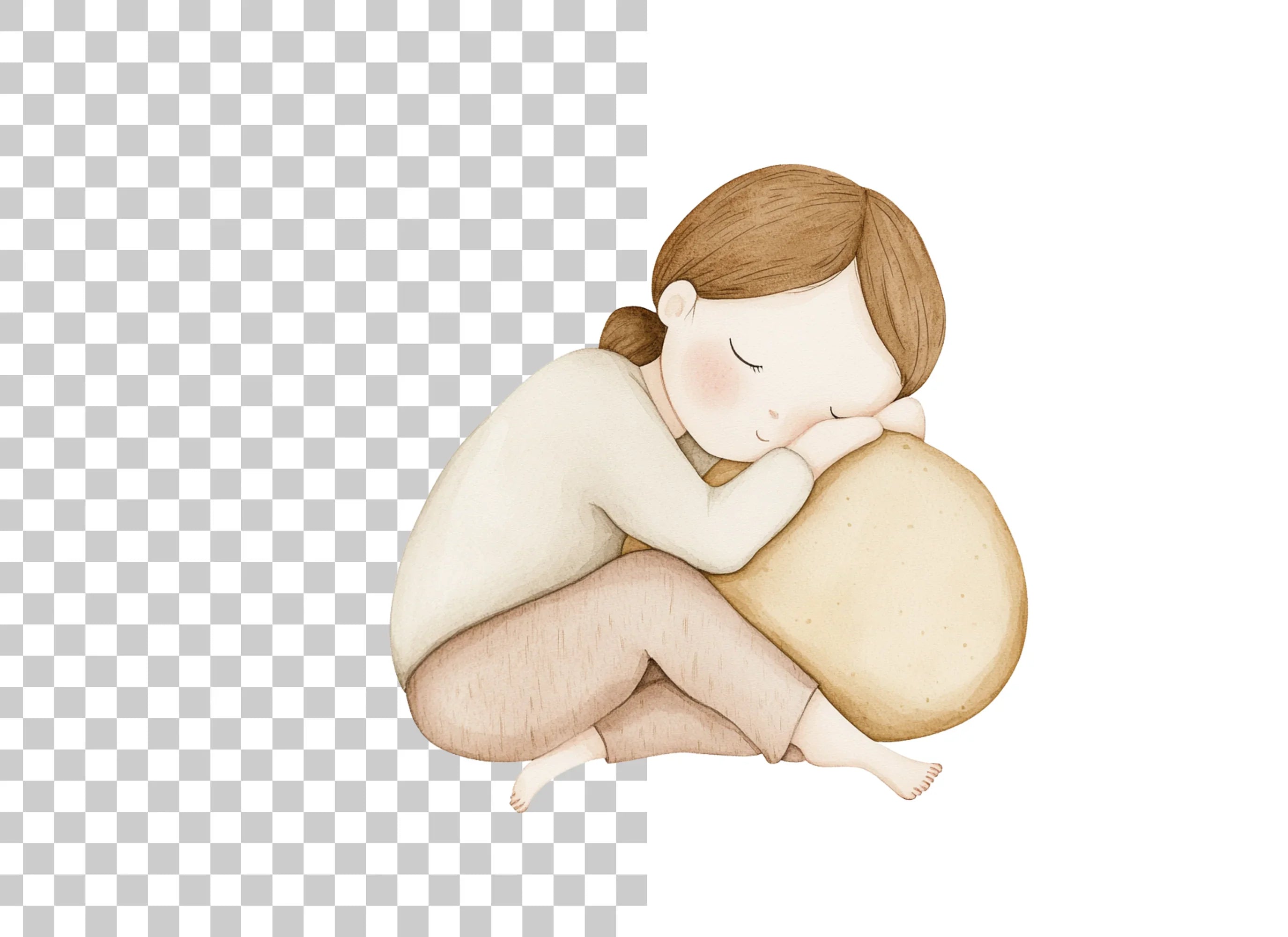 Cozy Sleeping Girl Clipart Bundle