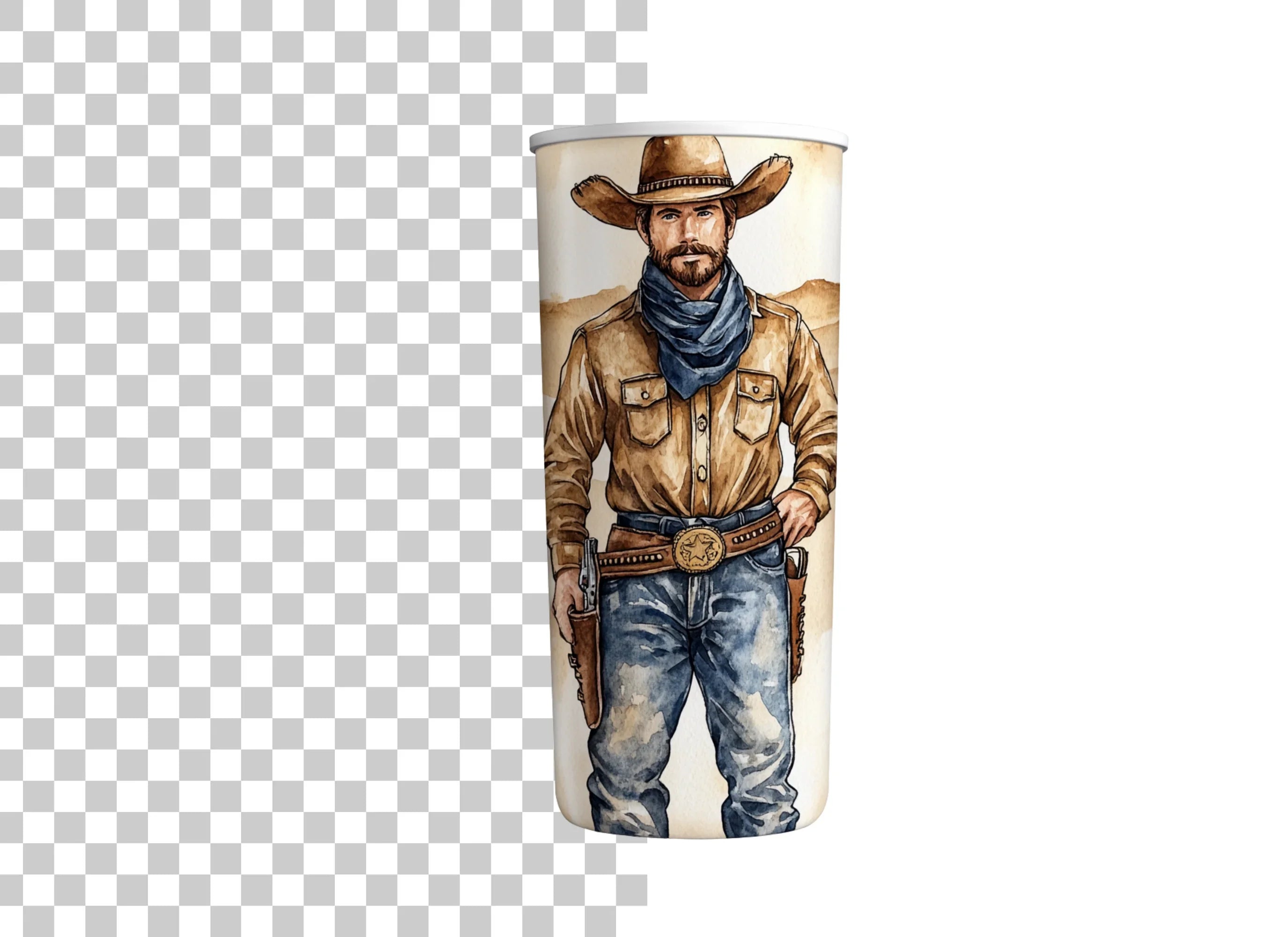 Western Cowboy Tumbler Clipart Bundle