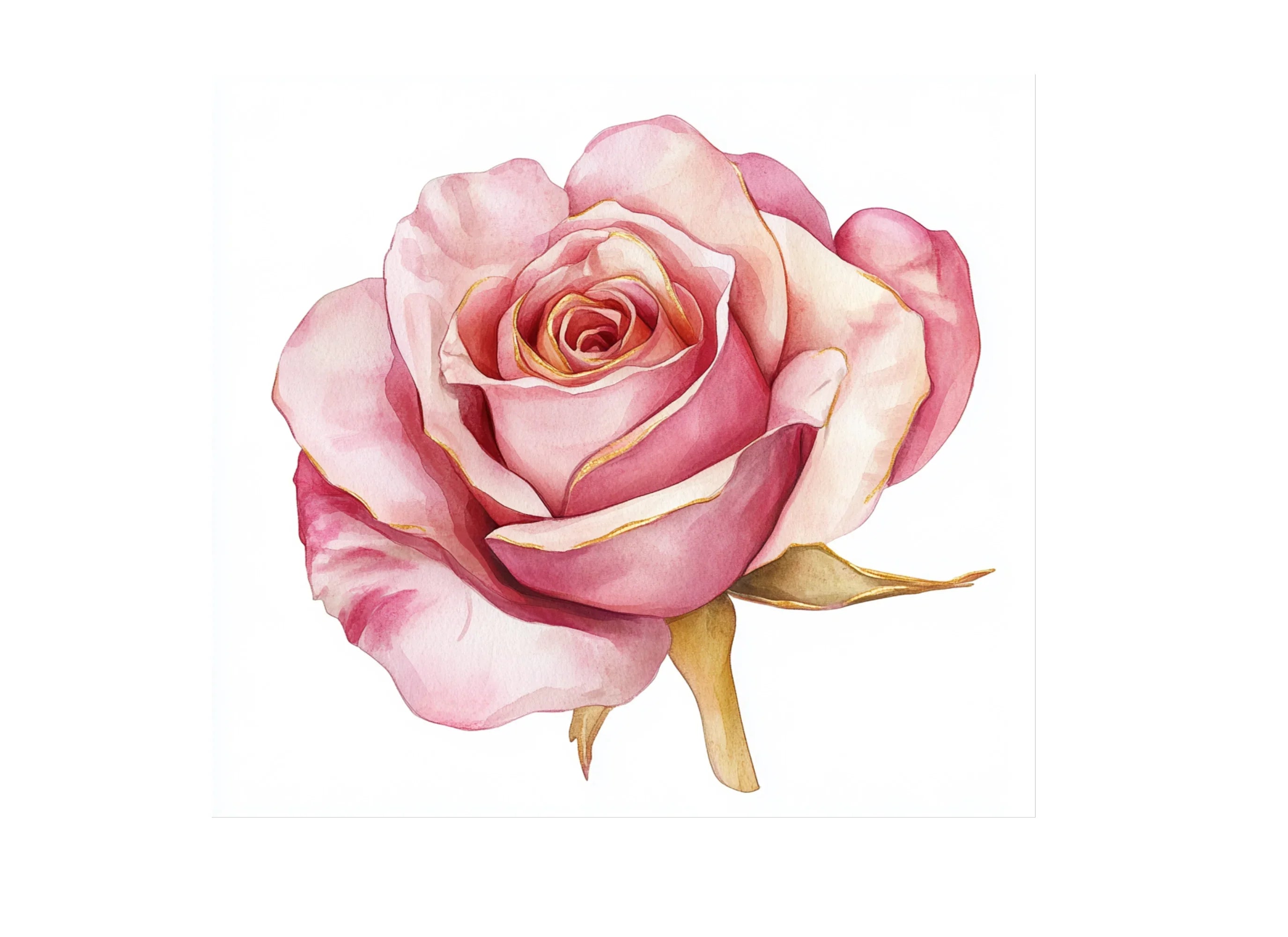 Vibrant Pink Rose Clipart Bundle