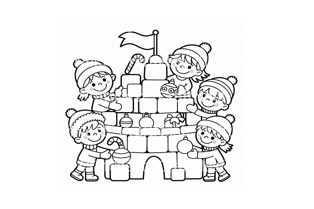 Happy Kids Winter Play Coloring Books