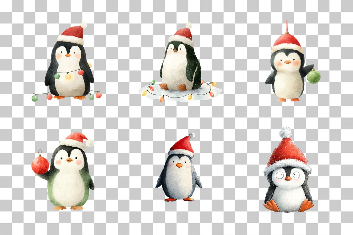 Cute Christmas Penguin Clipart Bundle - CraftNest - Digital Crafting and Art