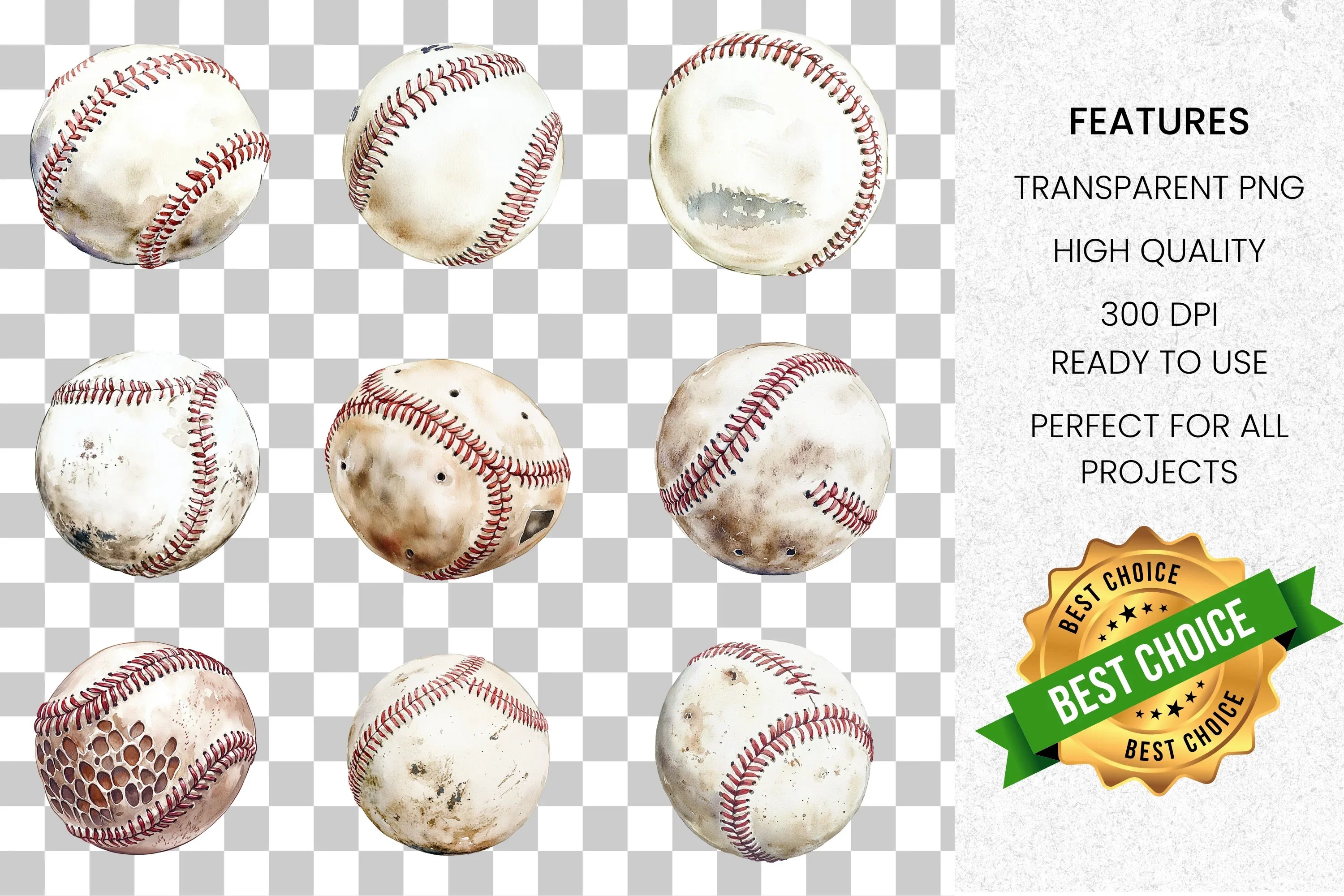 Vintage Baseball Graphics Clipart Bundle
