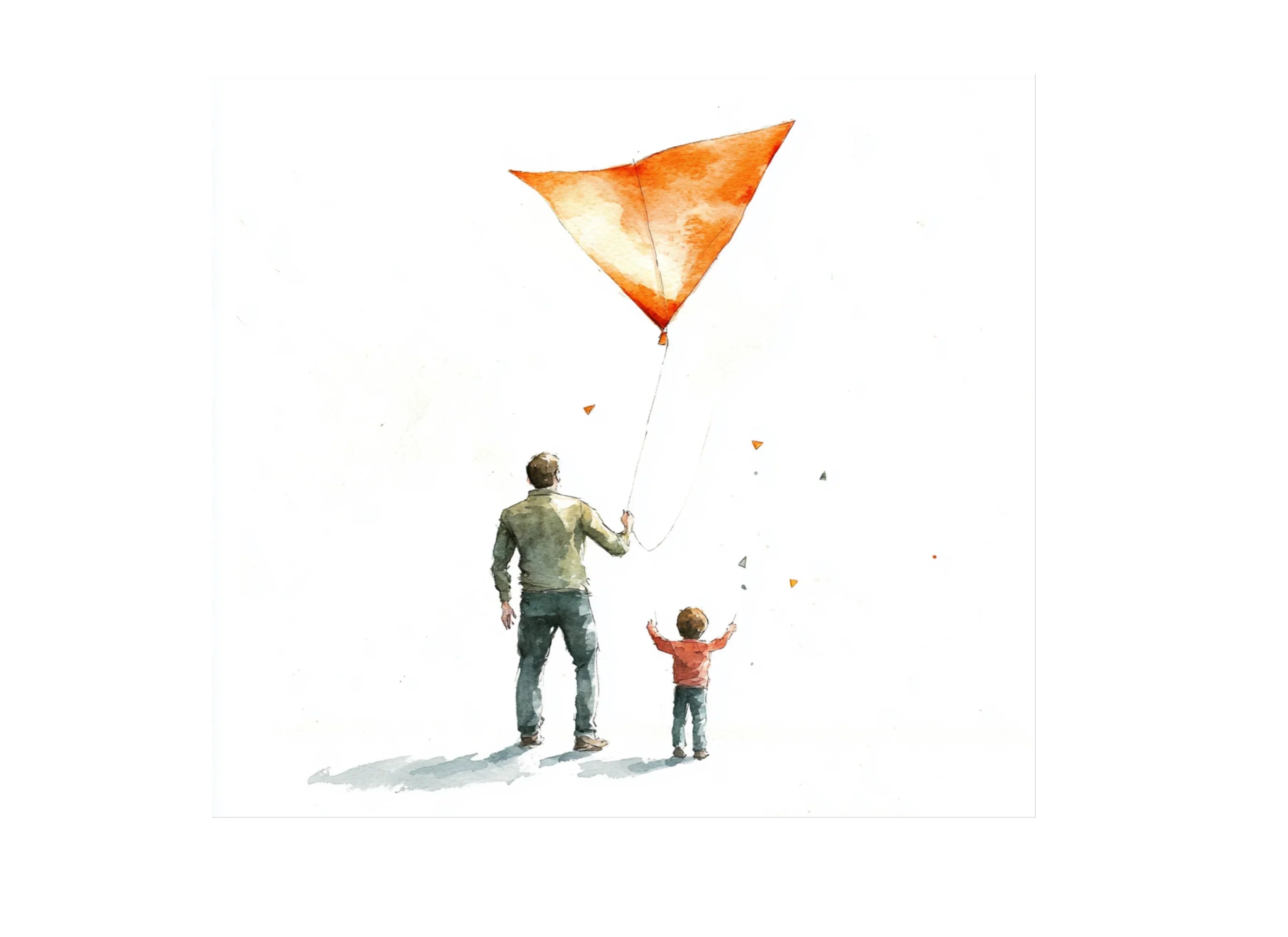 Father and Son Flying Kite Clipart Bundle