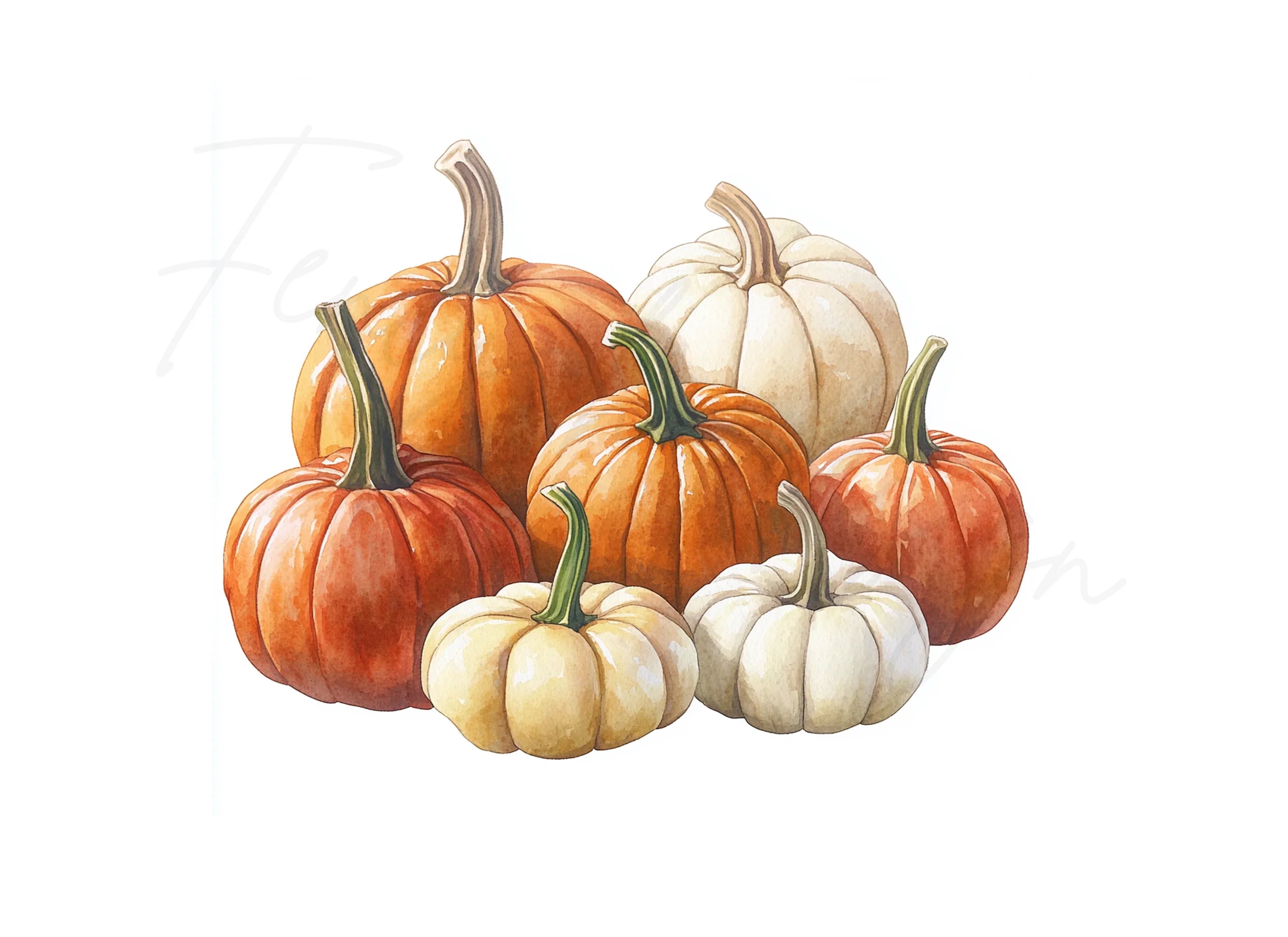 Autumn Harvest Pumpkin Clipart Bundle