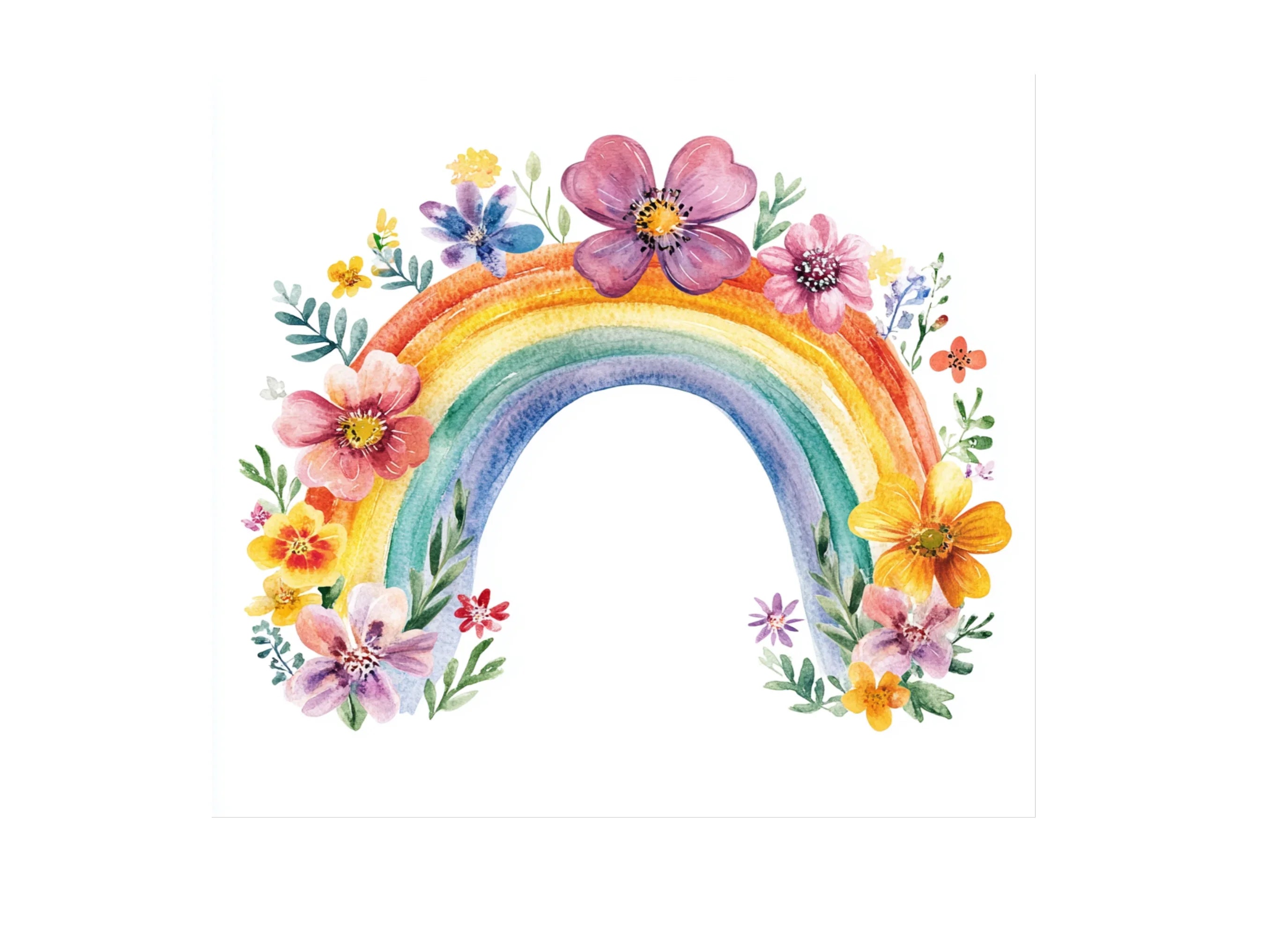 Rainbows with Floral Accents Clipart Bundle
