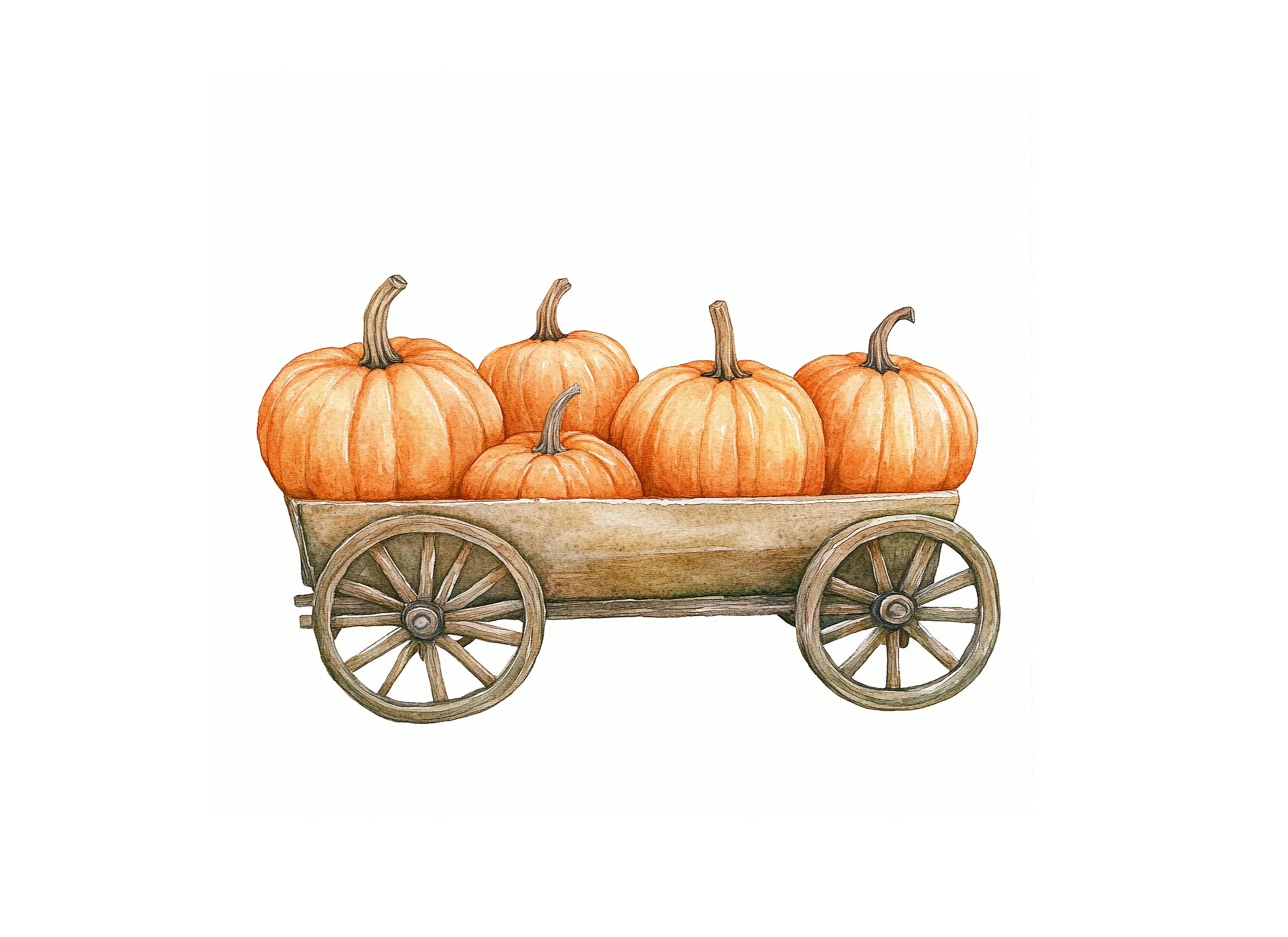 Pumpkin Cart Clipart Bundle