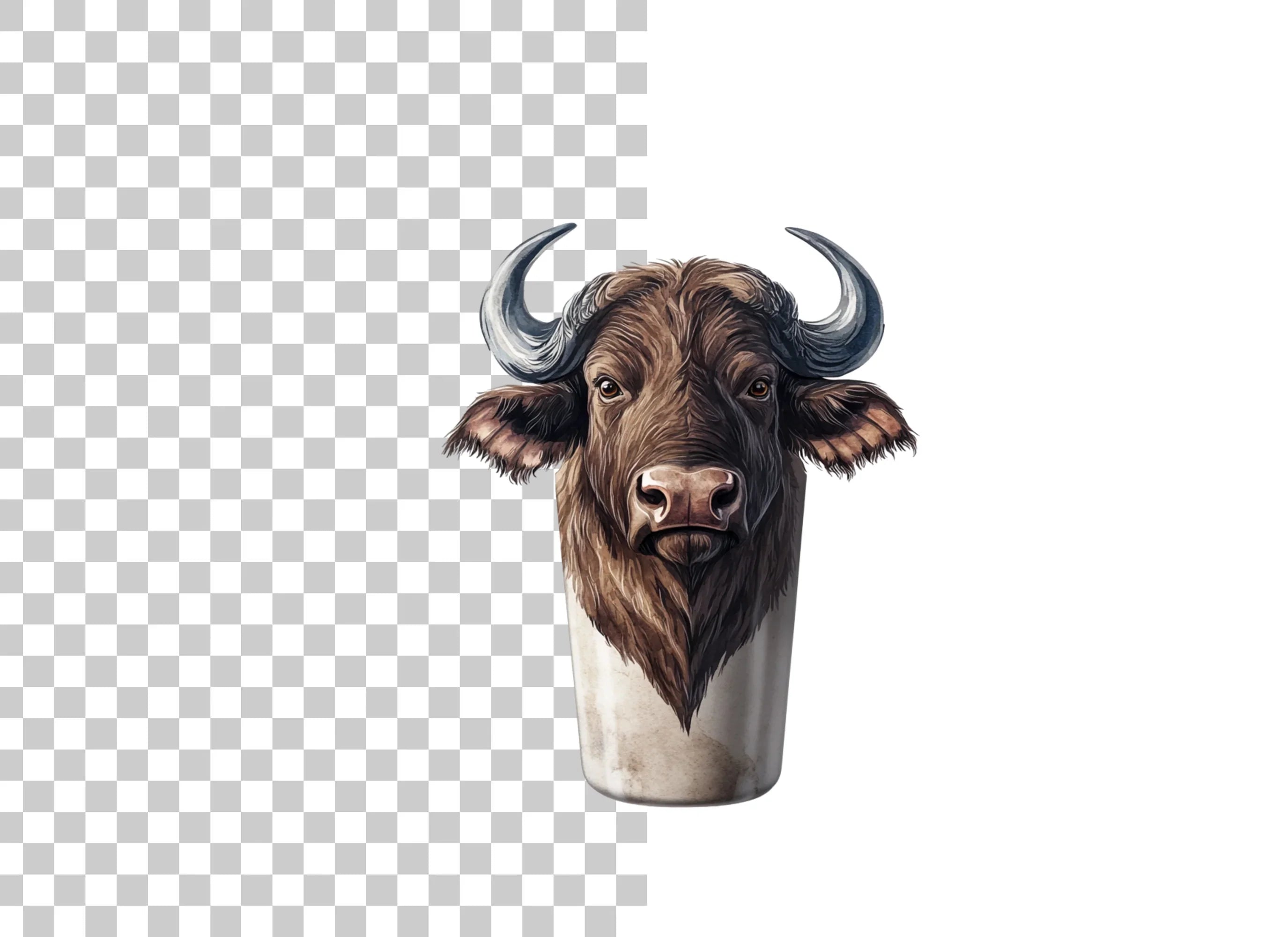 Majestic Buffalo Head Clipart Bundle