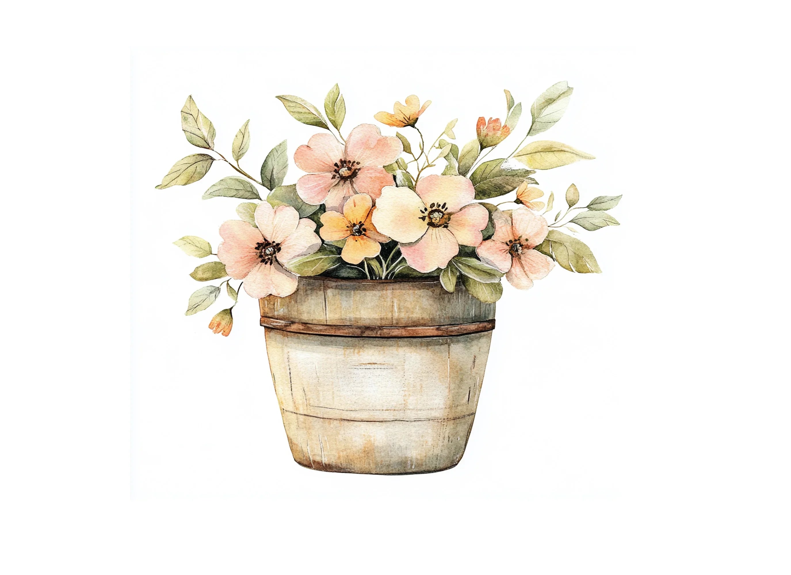 Rustic Floral Arrangements Clipart Bundle