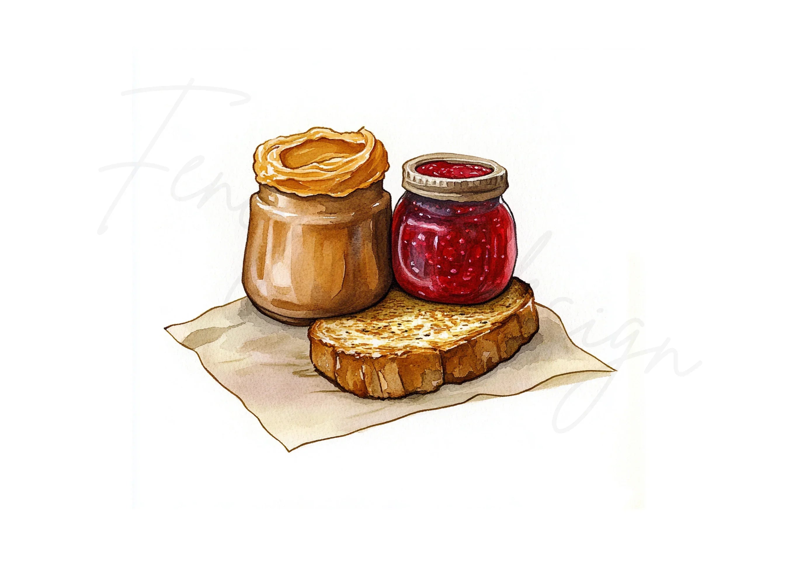 Peanut Butter and Jelly Toast Clipart Bundle