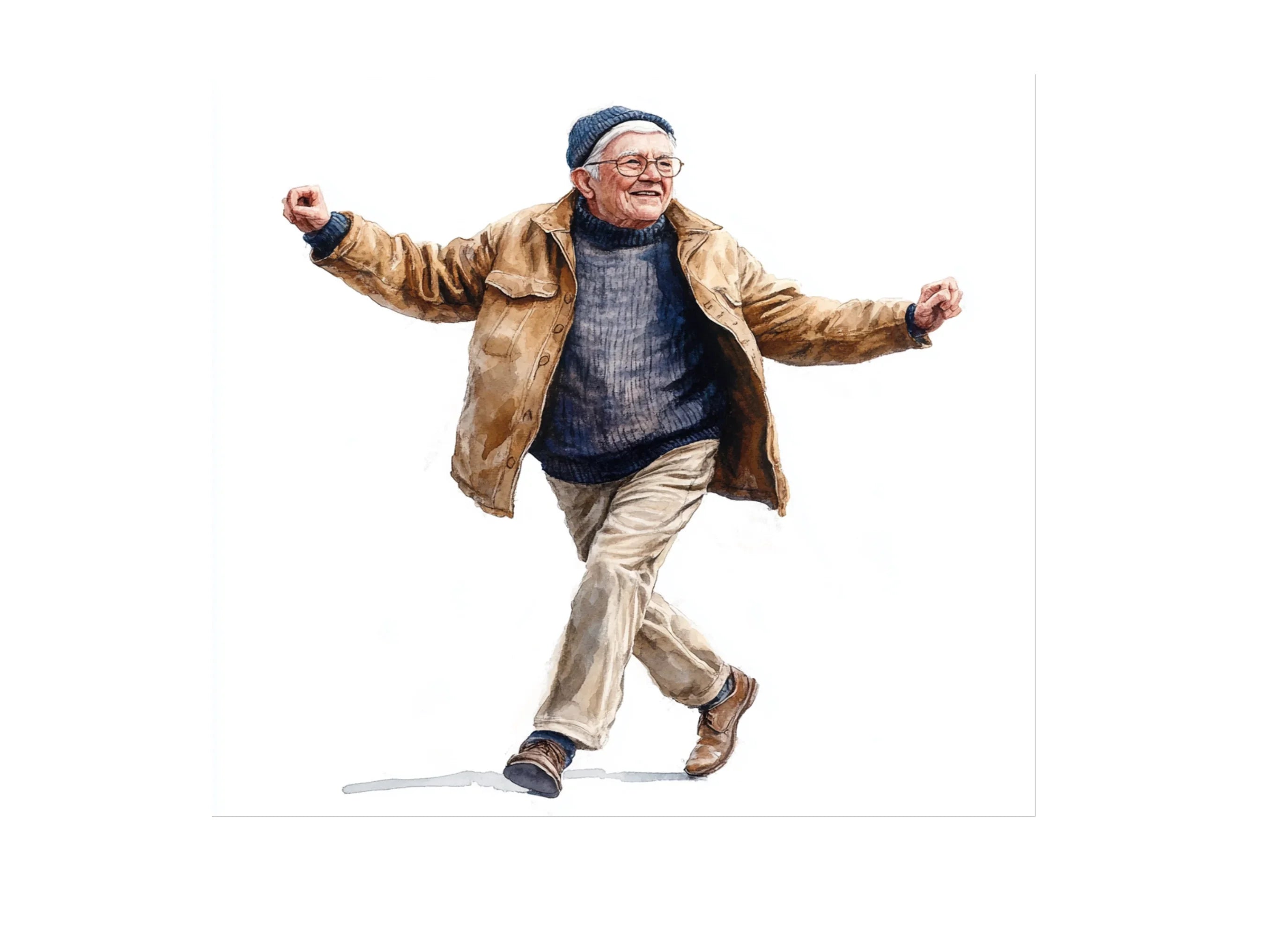 Happy Senior Men Illustrations Clipart Bundle