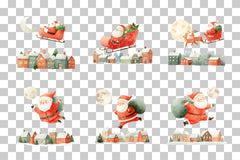 Santa Flying Clipart Bundle - CraftNest - Digital Crafting and Art