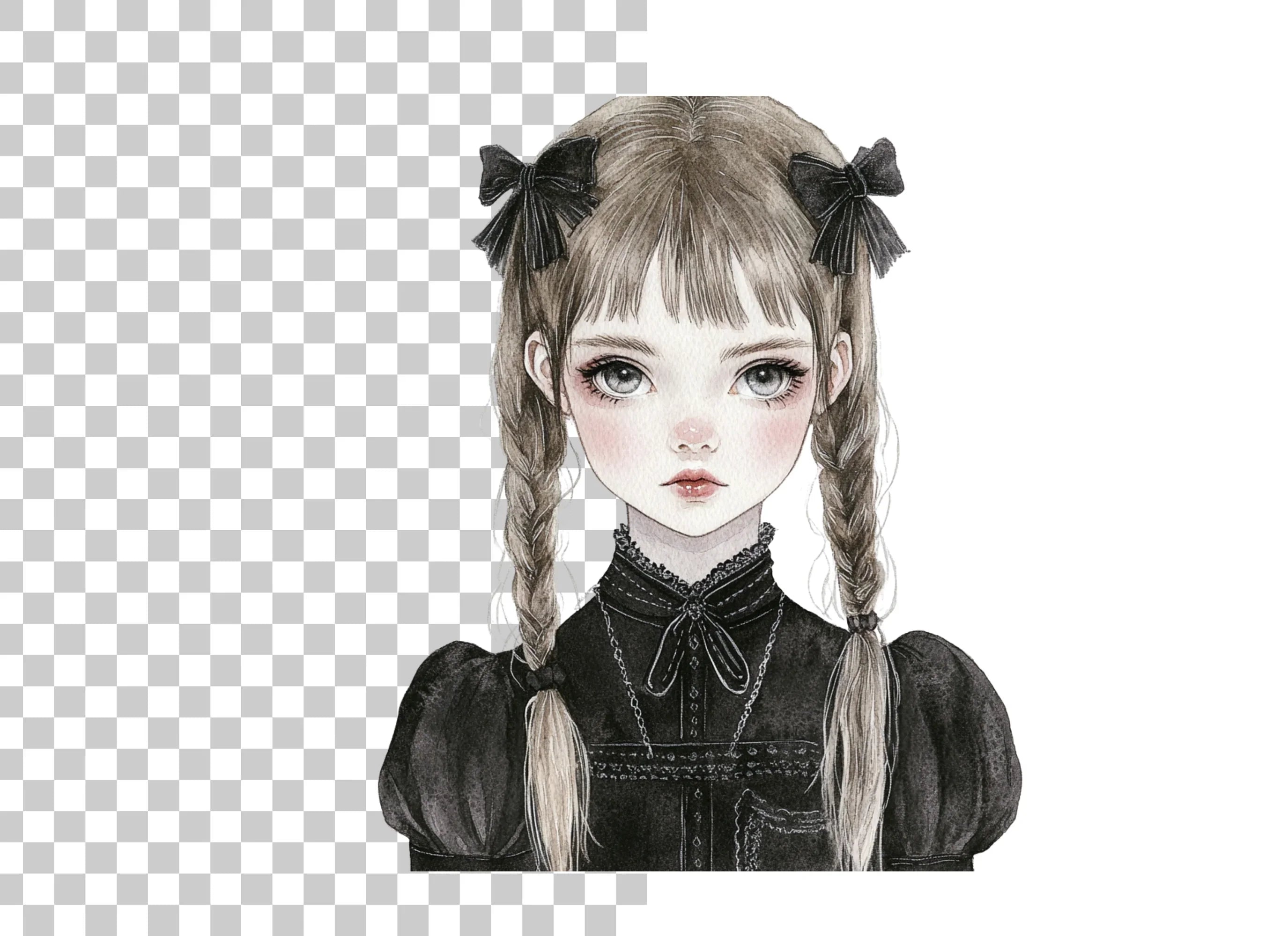 Gothic Lolita Girl Clipart Bundle