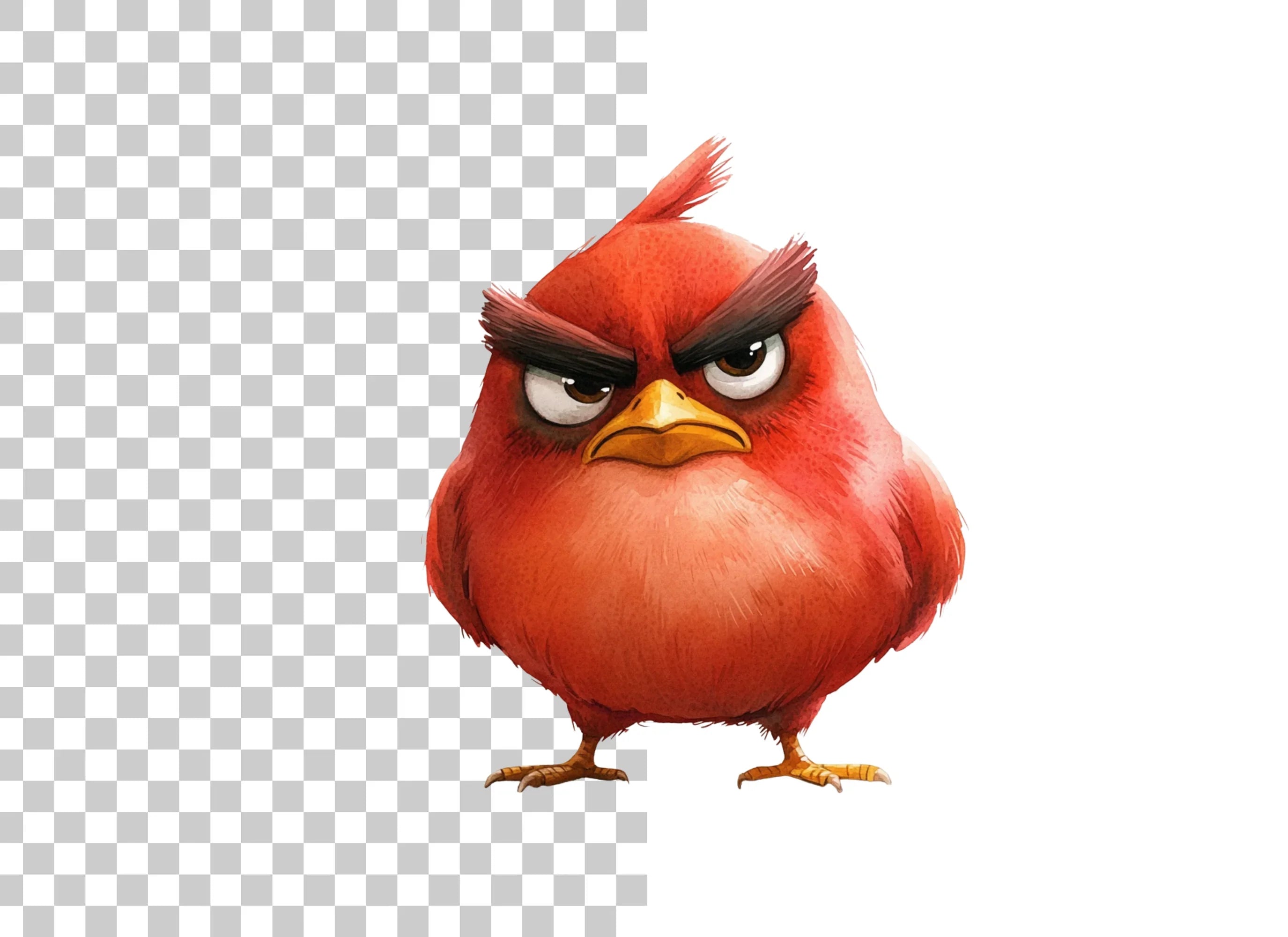 Furious Red Bird Cartoon Clipart Bundle