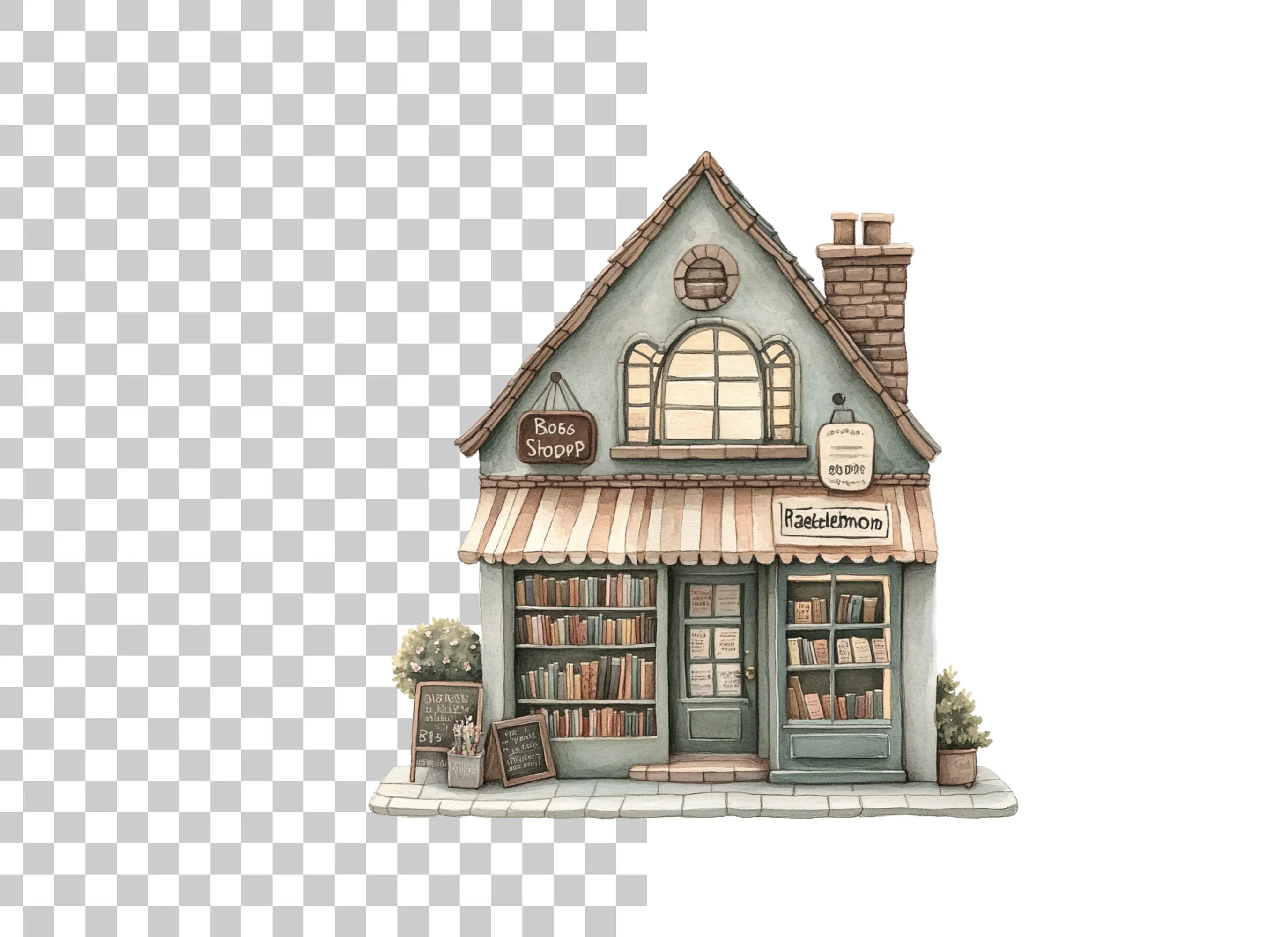 Cozy Bookshop Clipart Bundle