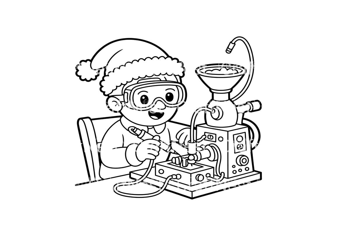 Christmas Elf Scientist Coloring Books