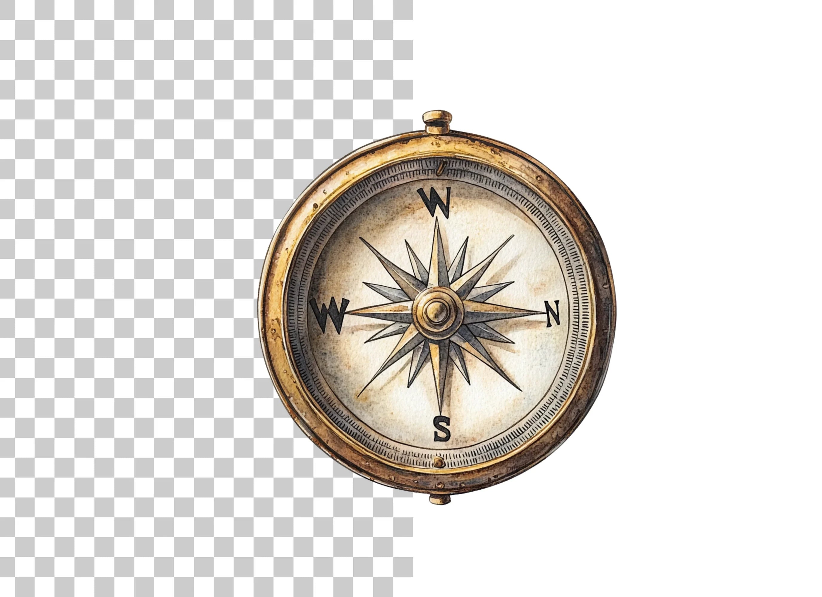 Nautical Compass Rose Clipart Bundle